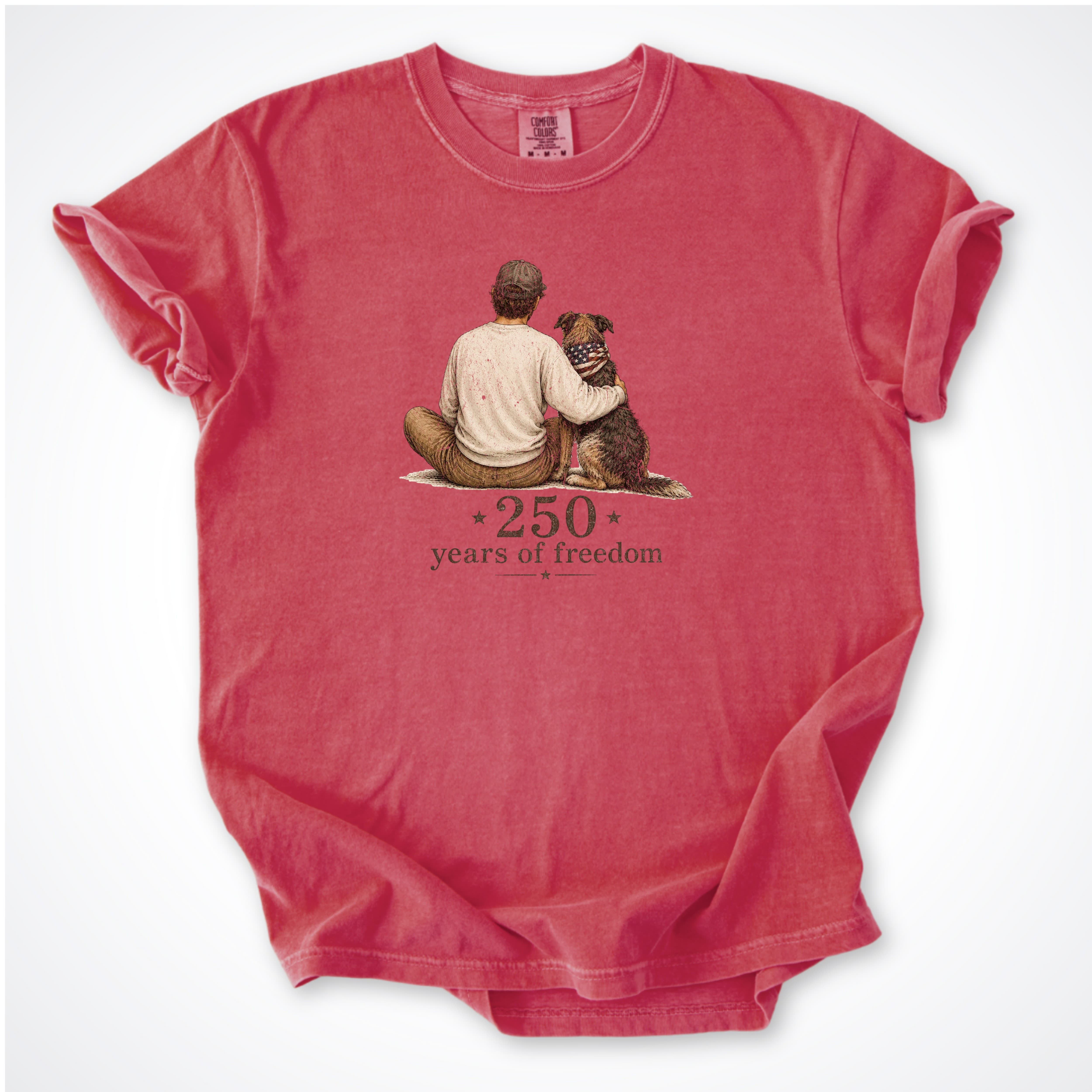 T-Shirt Watermelon / S 250 Years of Freedom - Man & Dog Comfort Colors T-Shirt ReallyintoDogs
