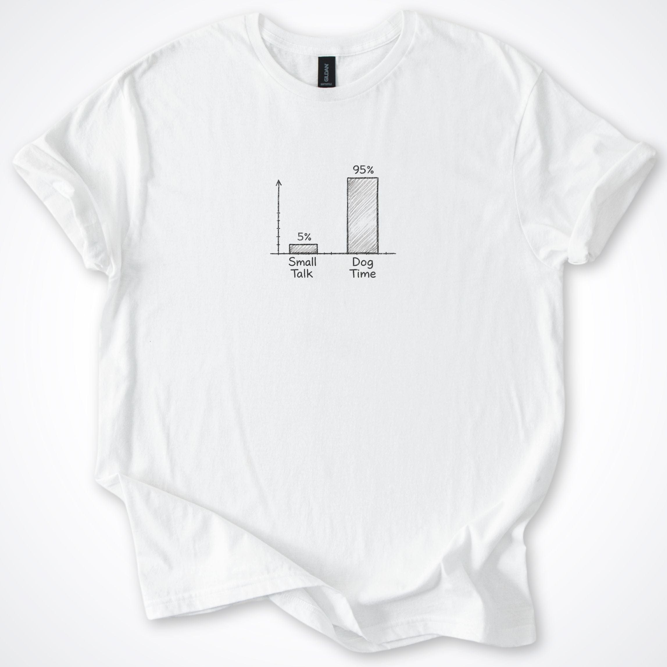 T-Shirt White / S 5% Small Talk 95% Dog Time Chart T-Shirt ReallyintoDogs