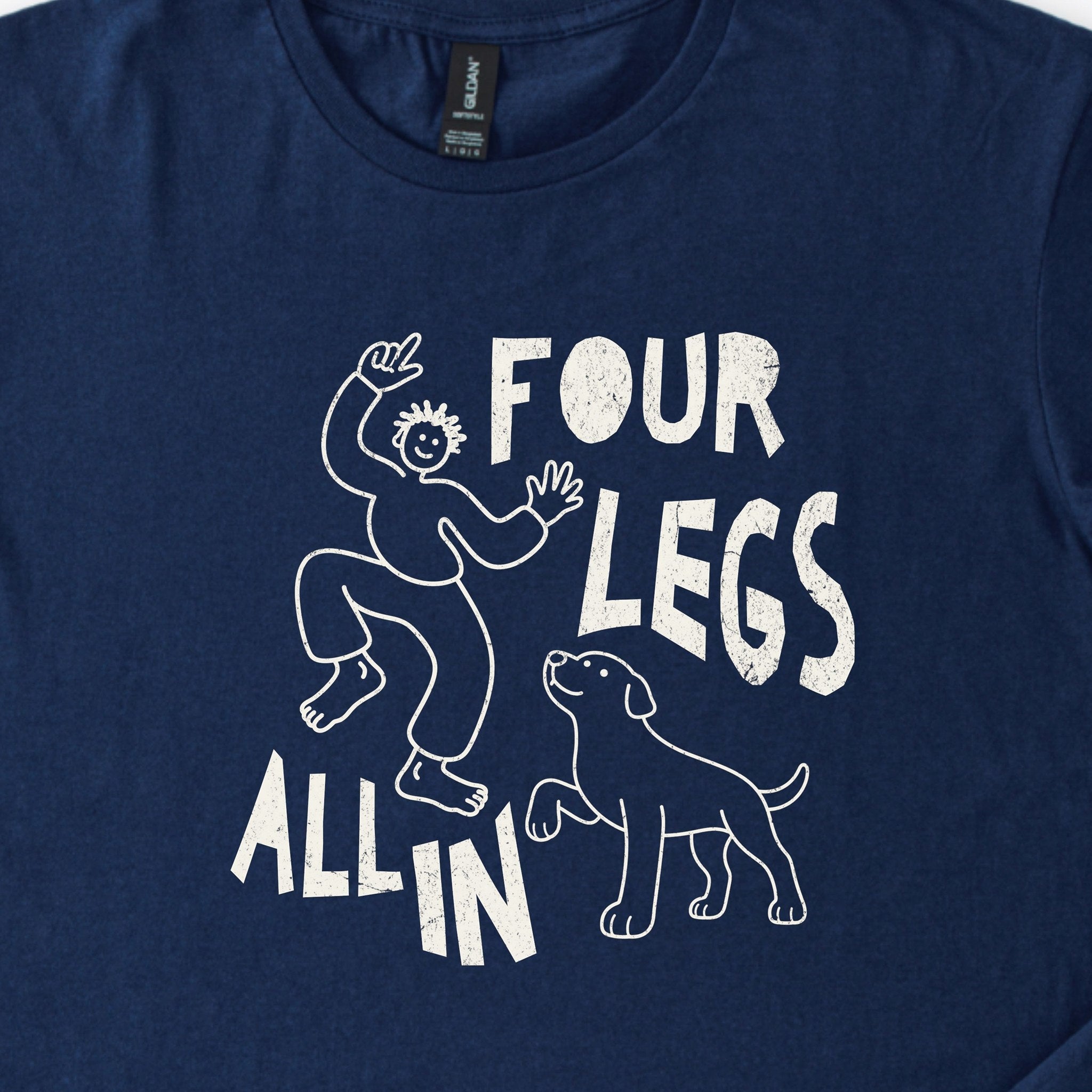 four-legs-all-in-man-and-dog-classic-t-shirt - design close up