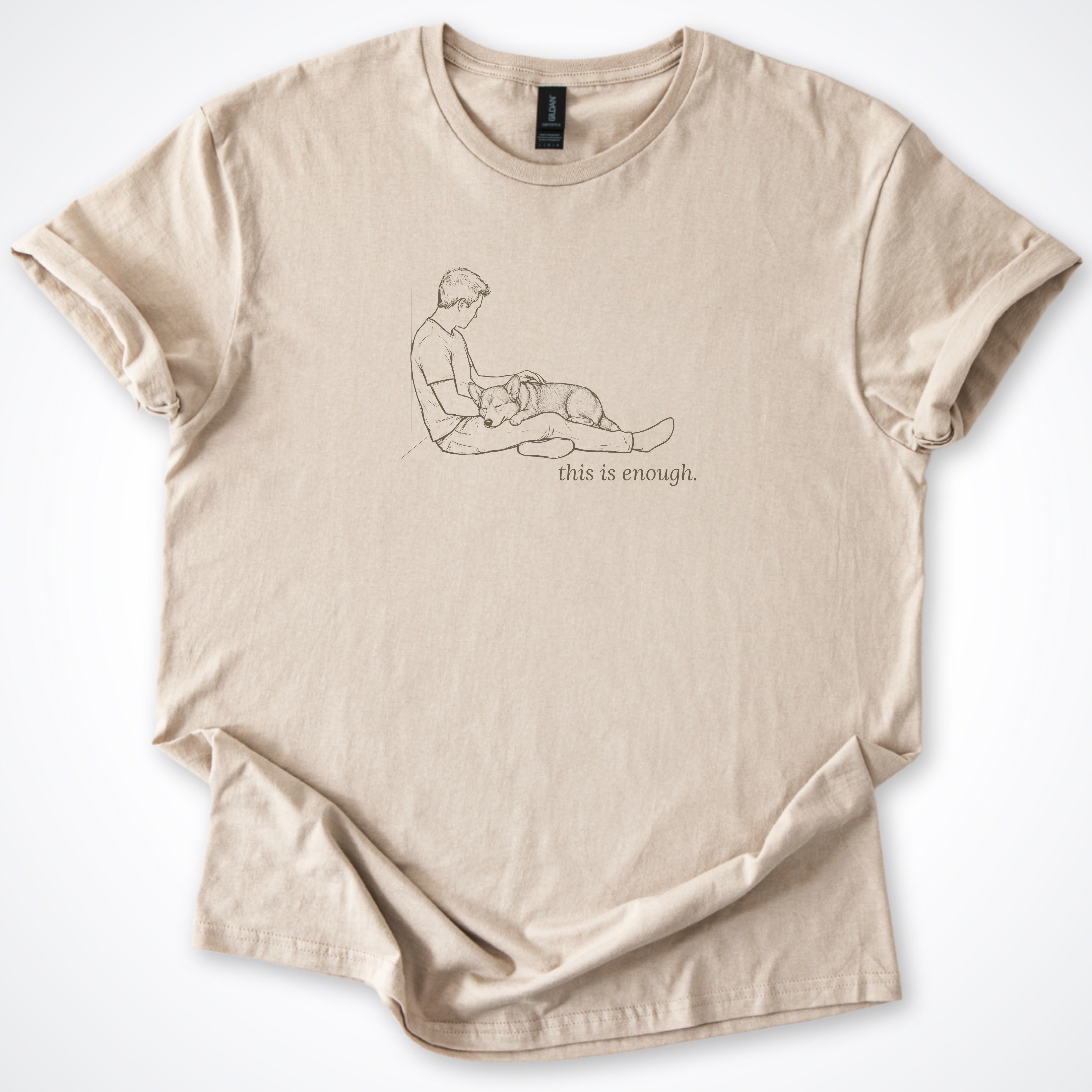 This Is Enough Man & Dog Stocky Short Coat Classic T-Shirt