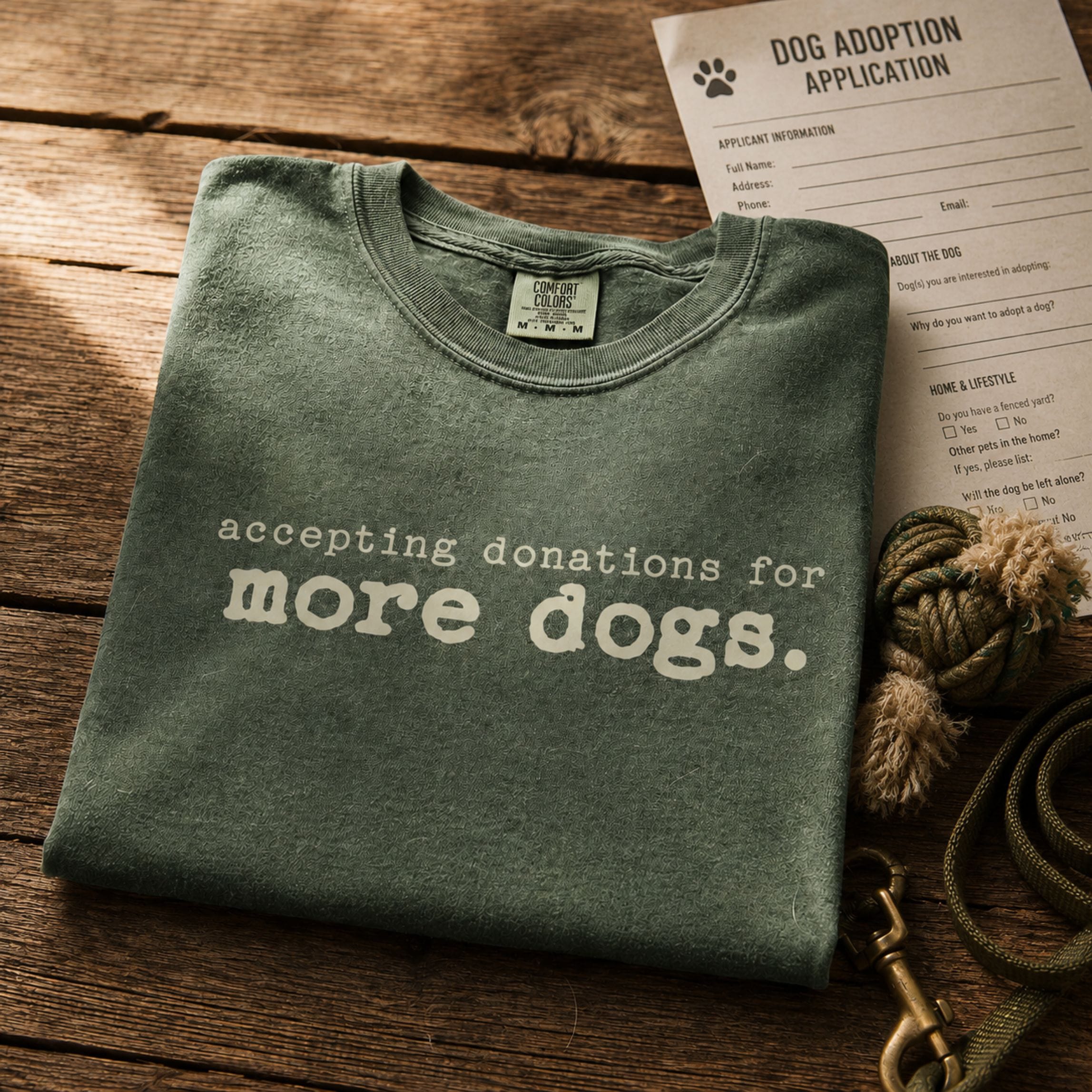 T-Shirt Moss / S Accepting Donations For More Dogs Comfort Colors T-Shirt ReallyintoDogs