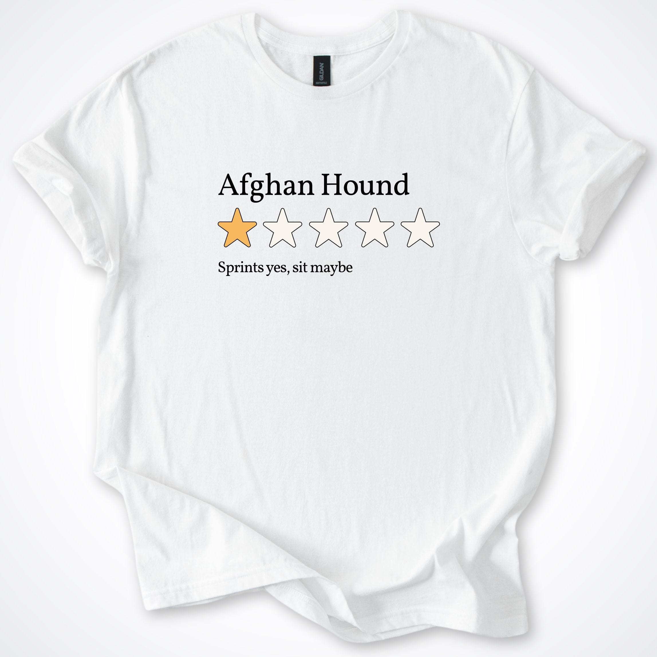 T-Shirt White / S Afghan Hound One Star Review 3.0 T-Shirt ReallyintoDogs
