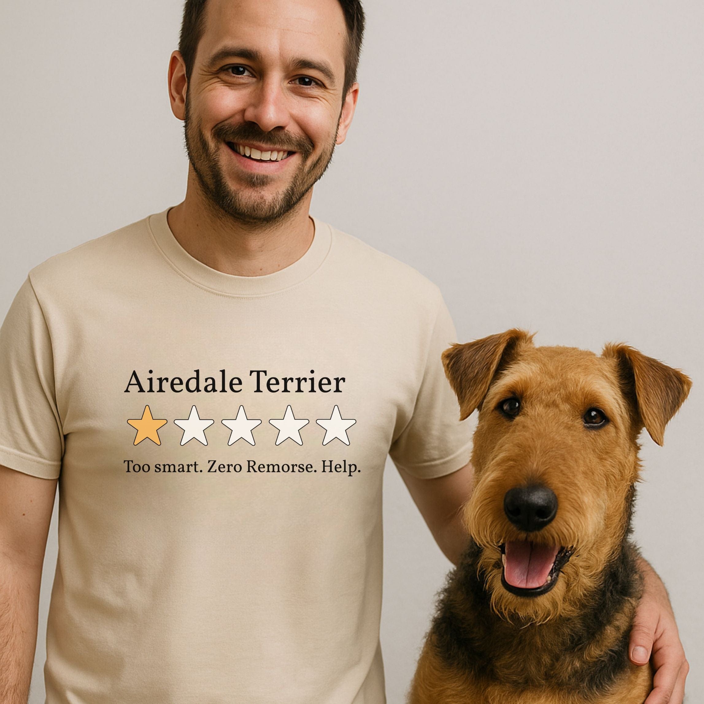 T-Shirt Airedale Terrier One Star Review T-Shirt ReallyintoDogs