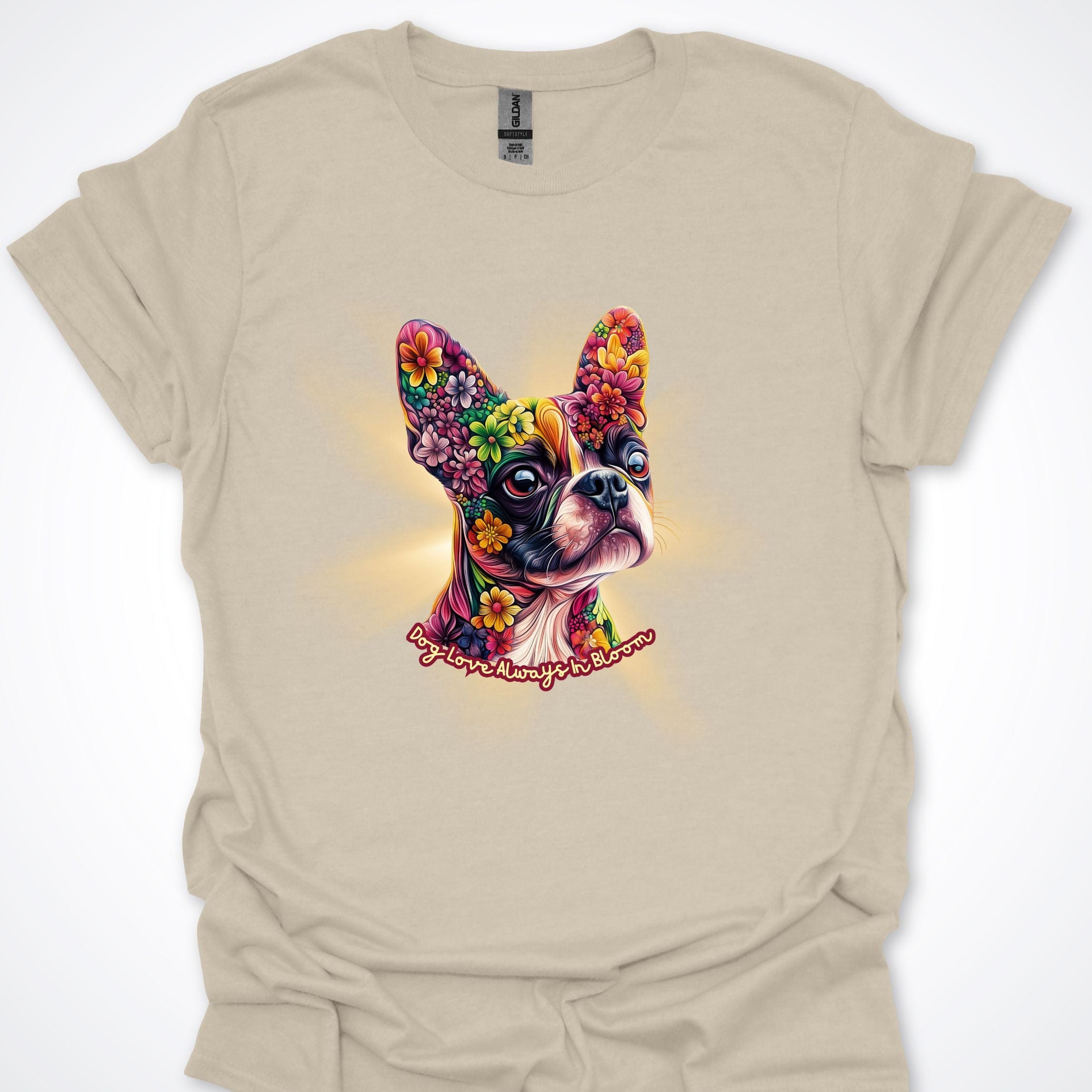 T-Shirt Natural / S Always in Bloom Boston Terrier T-Shirt ReallyintoDogs