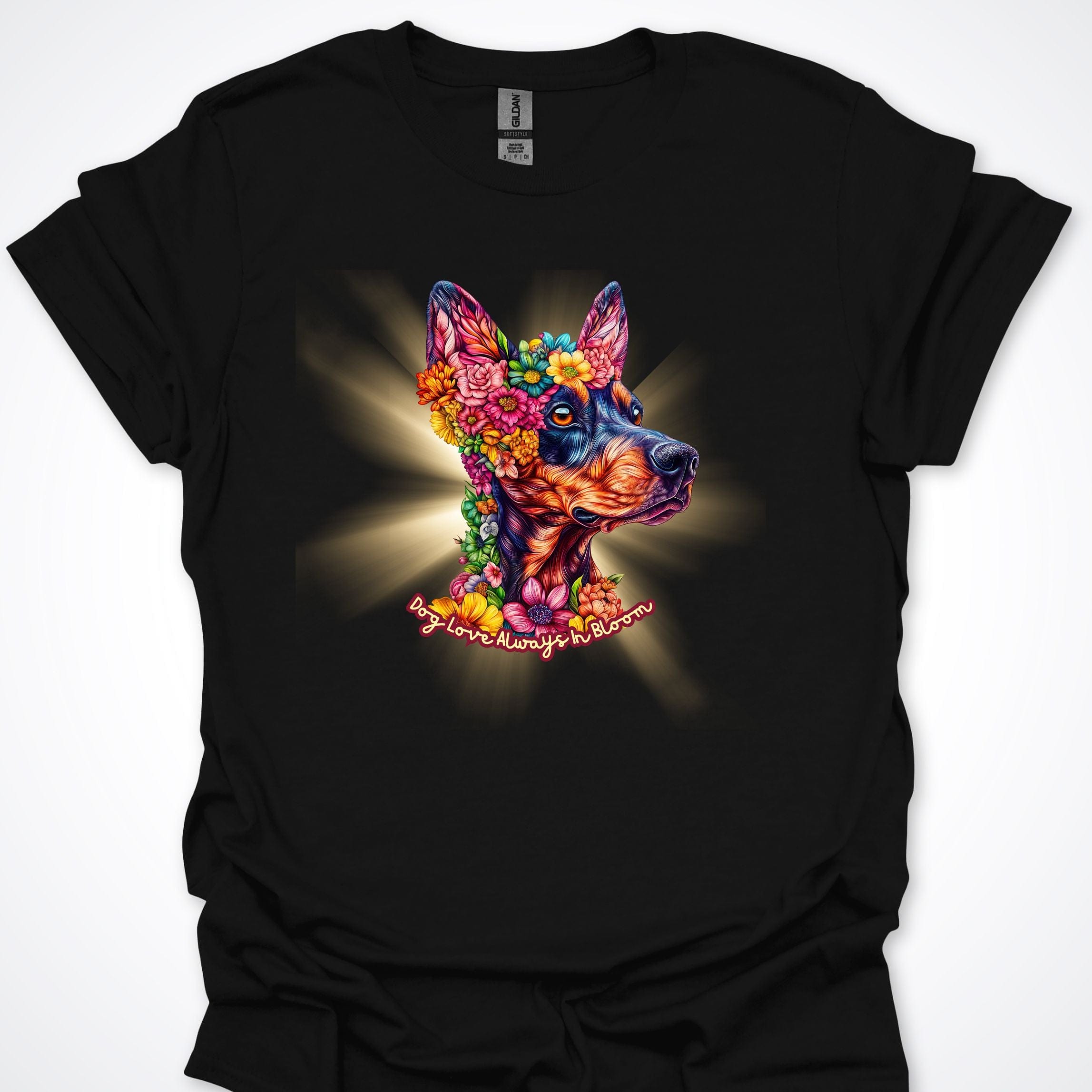 T-Shirt Black / S Always in Bloom Doberman T-Shirt ReallyintoDogs