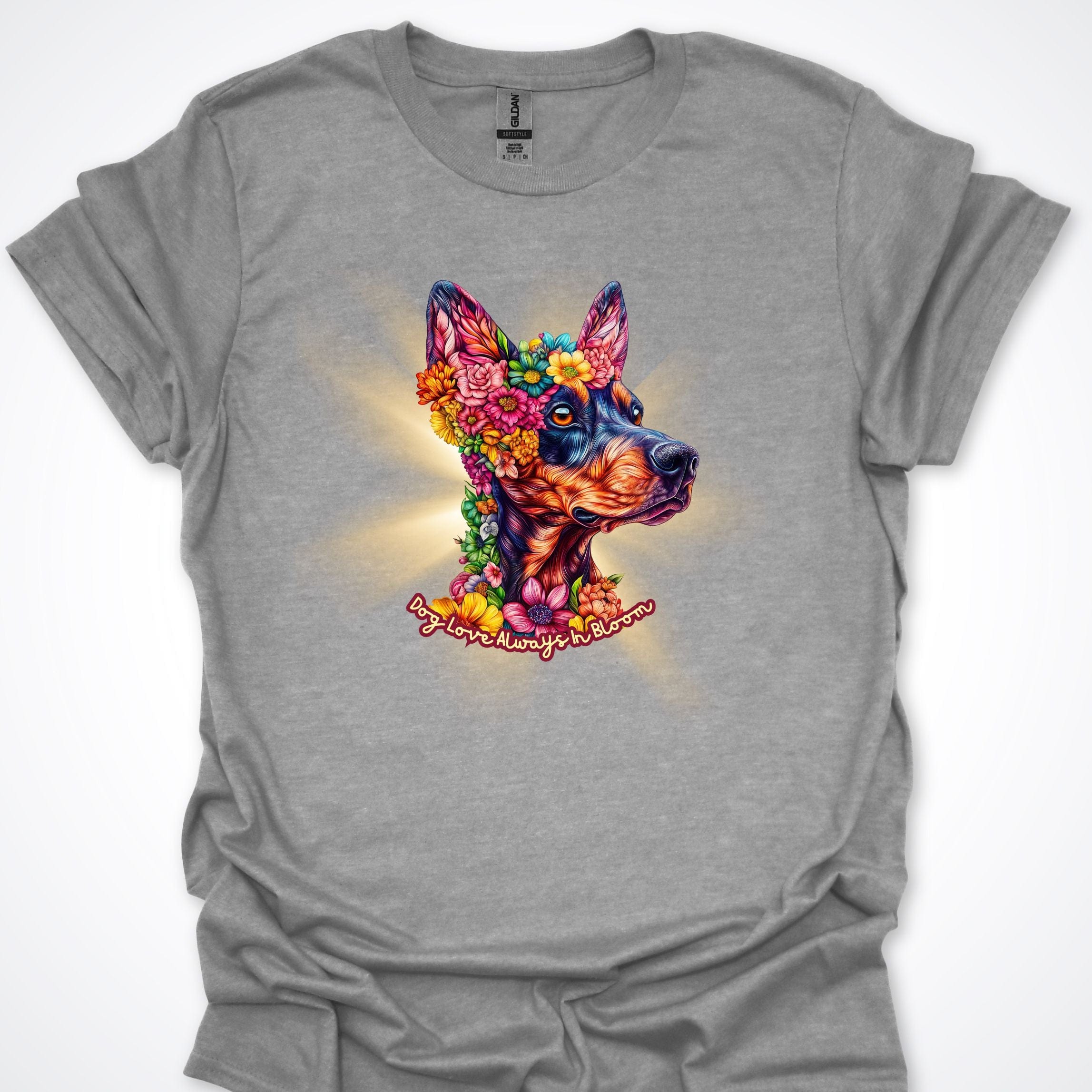 T-Shirt Sport Grey / S Always in Bloom Doberman T-Shirt ReallyintoDogs