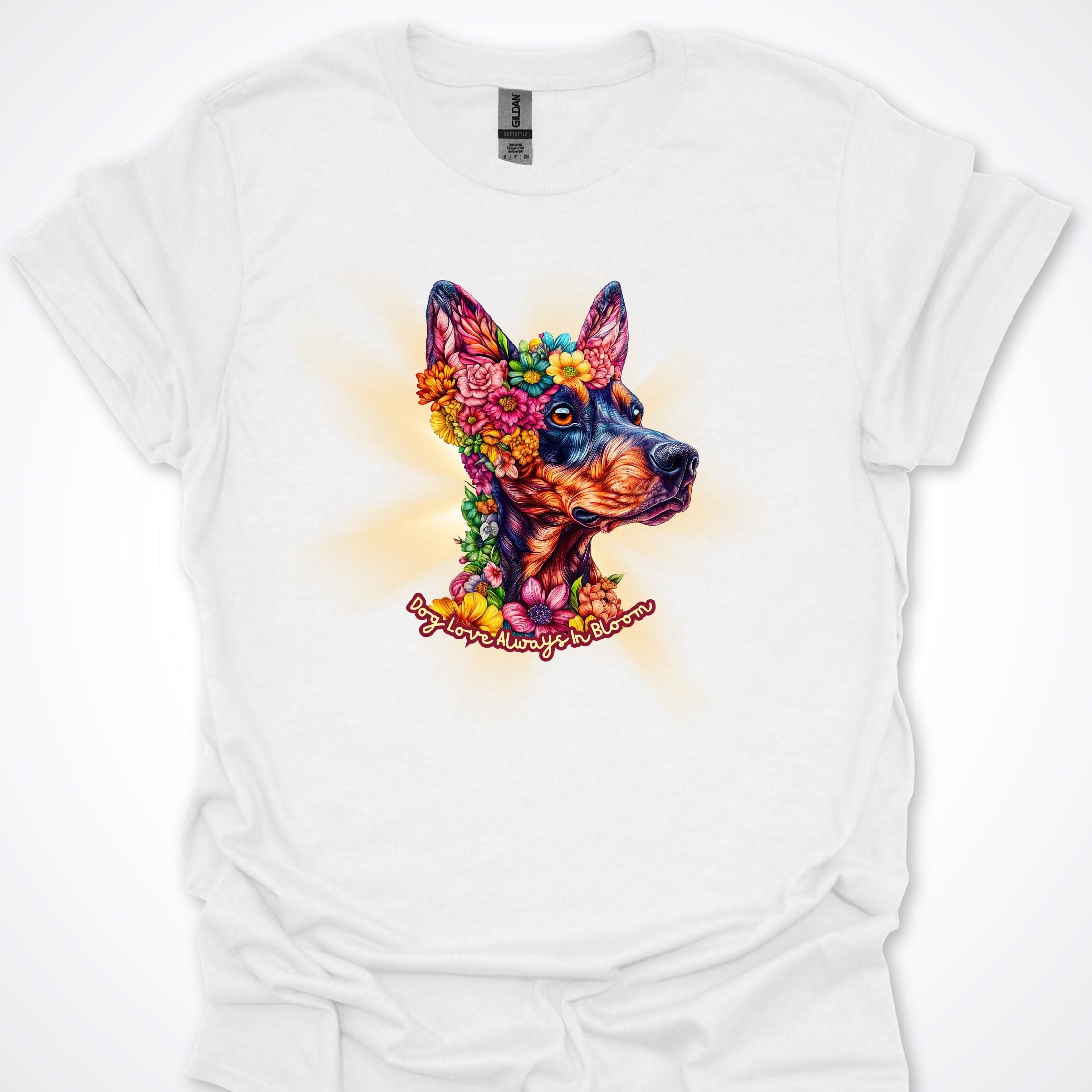 T-Shirt White / S Always in Bloom Doberman T-Shirt ReallyintoDogs