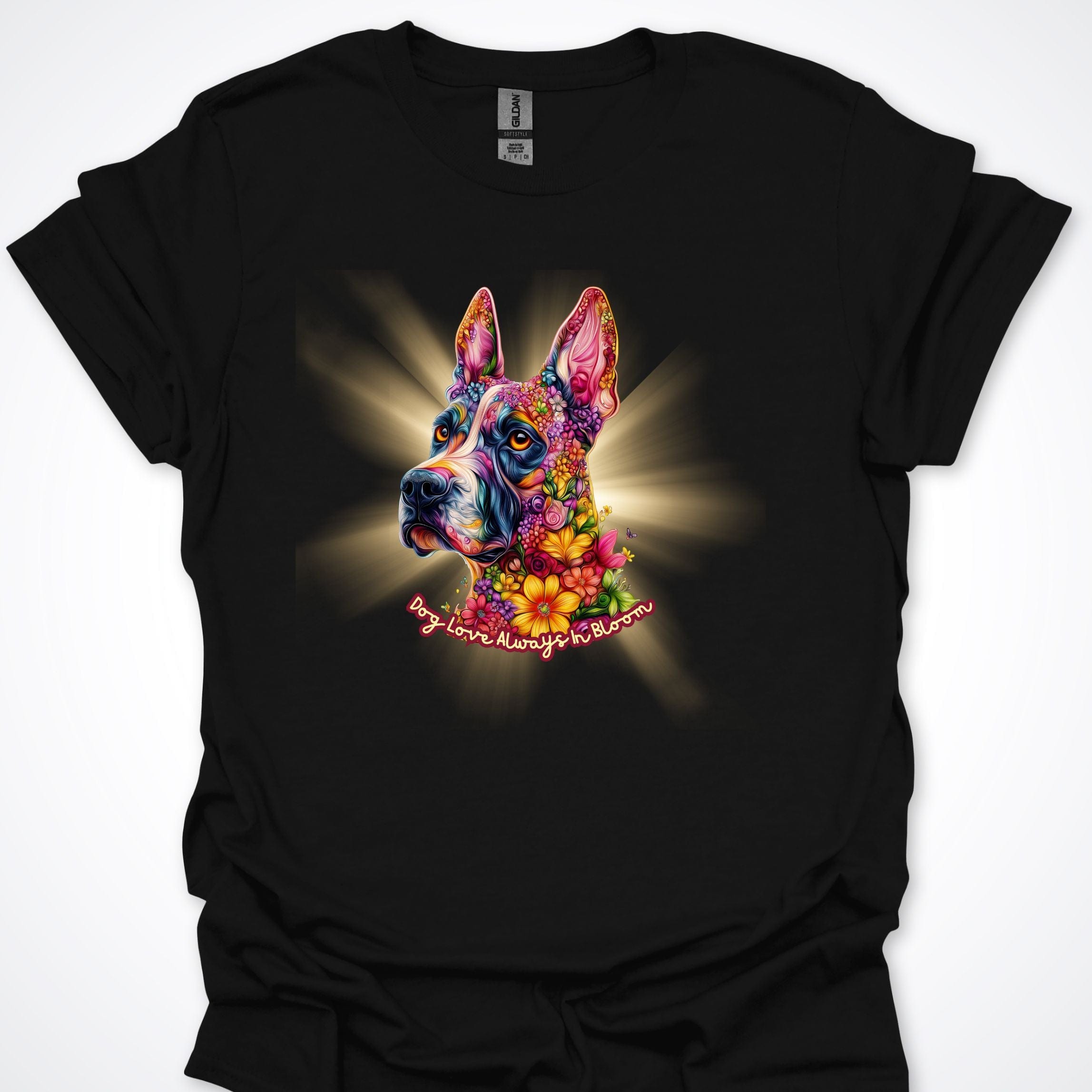 T-Shirt Black / S Always in Bloom Great Dane T-Shirt ReallyintoDogs