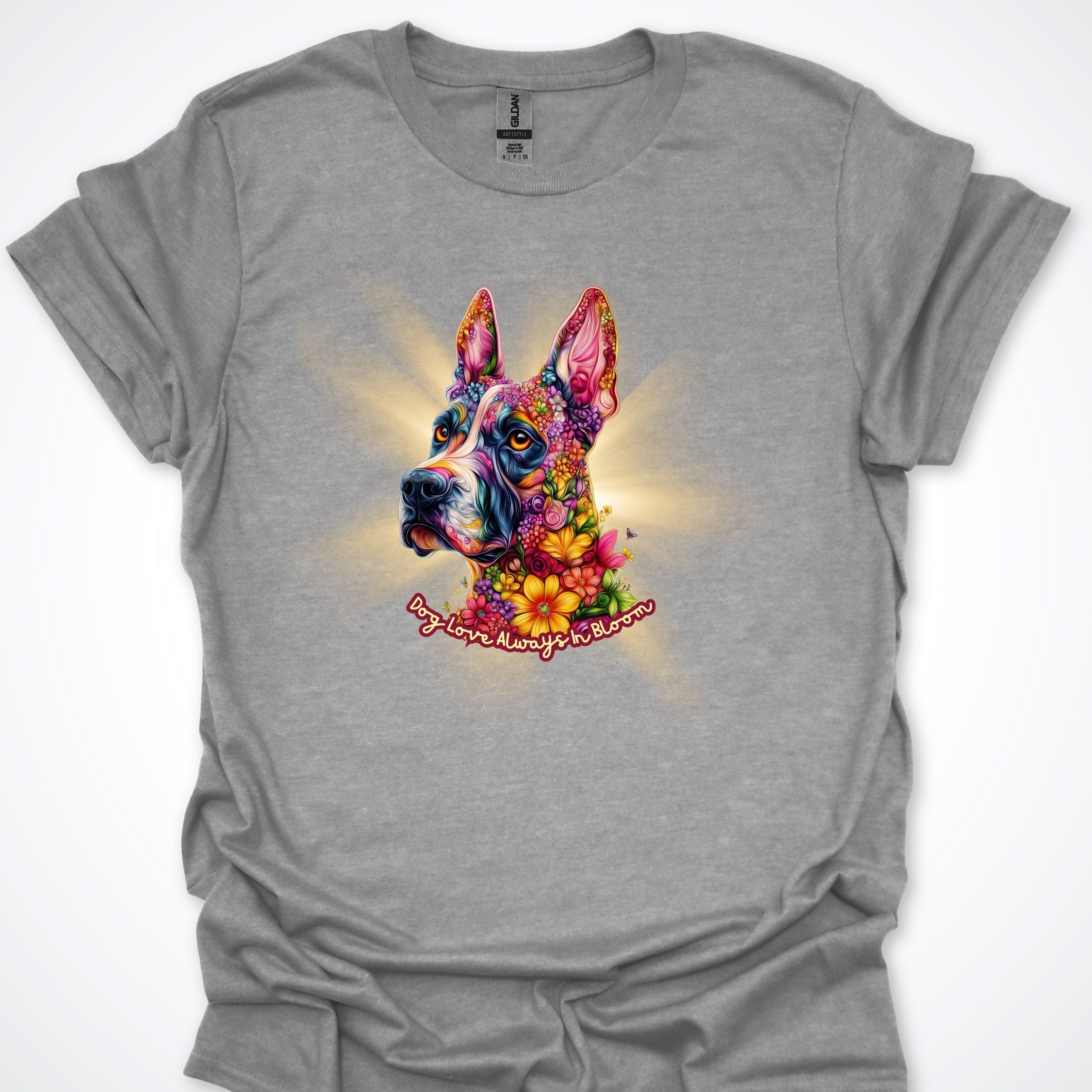 T-Shirt Sport Grey / S Always in Bloom Great Dane T-Shirt ReallyintoDogs