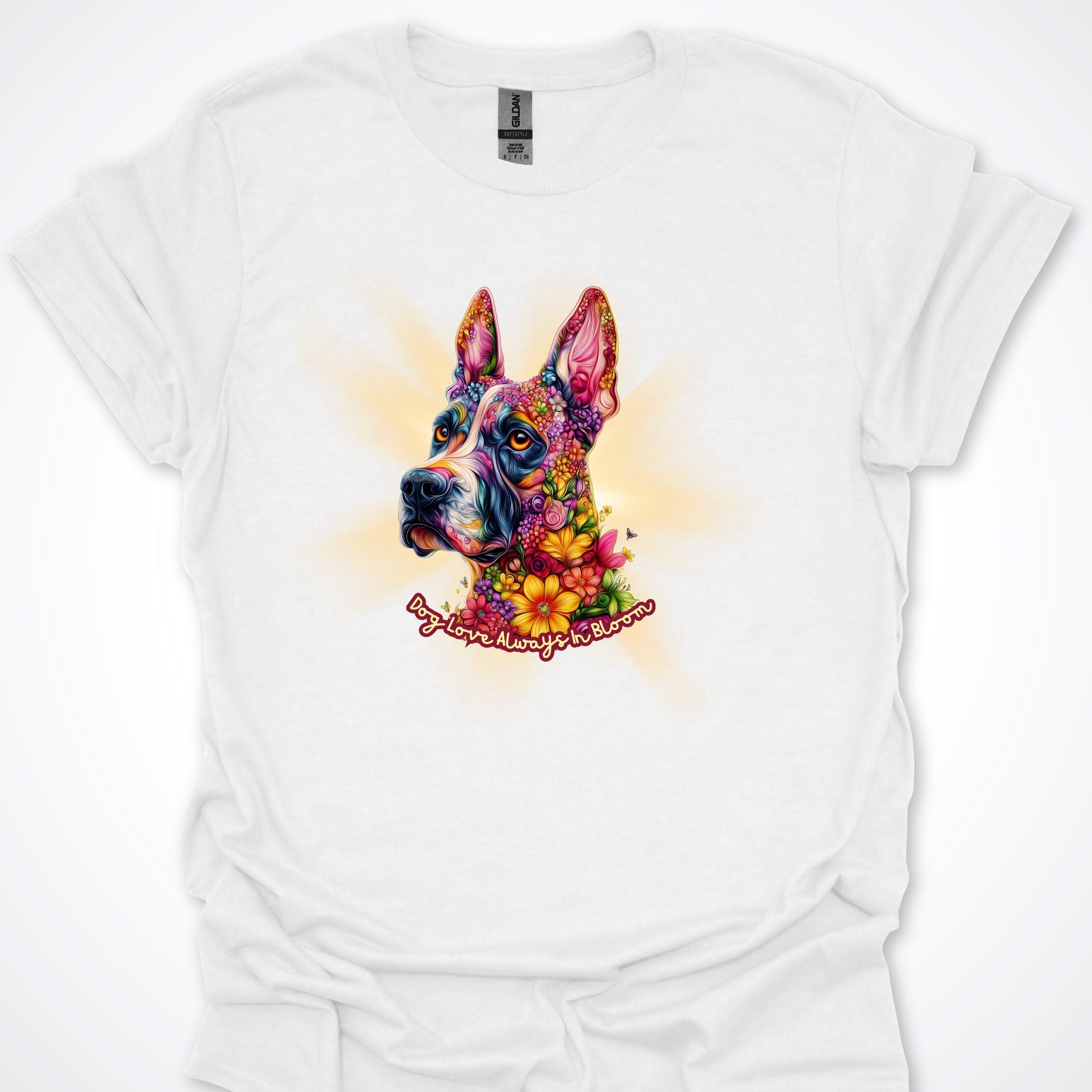 T-Shirt White / S Always in Bloom Great Dane T-Shirt ReallyintoDogs