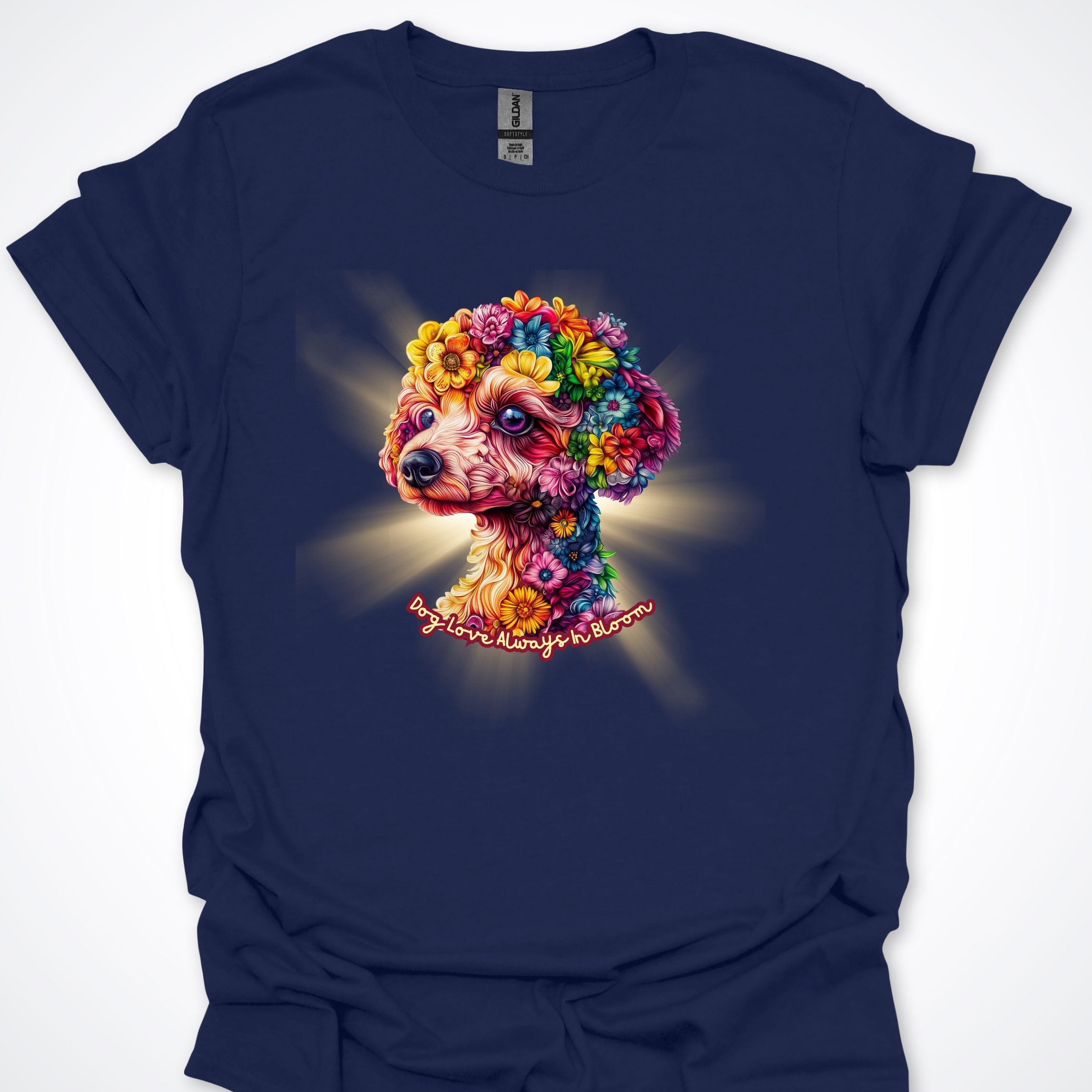 T-Shirt Navy / S Always in Bloom Poodle T-Shirt ReallyintoDogs
