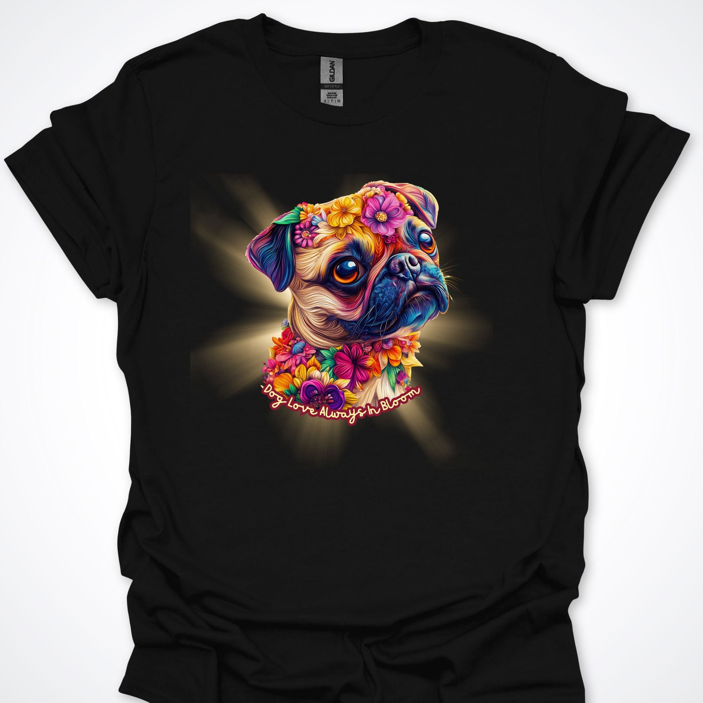 T-Shirt Black / S Always in Bloom Pug T-Shirt ReallyintoDogs