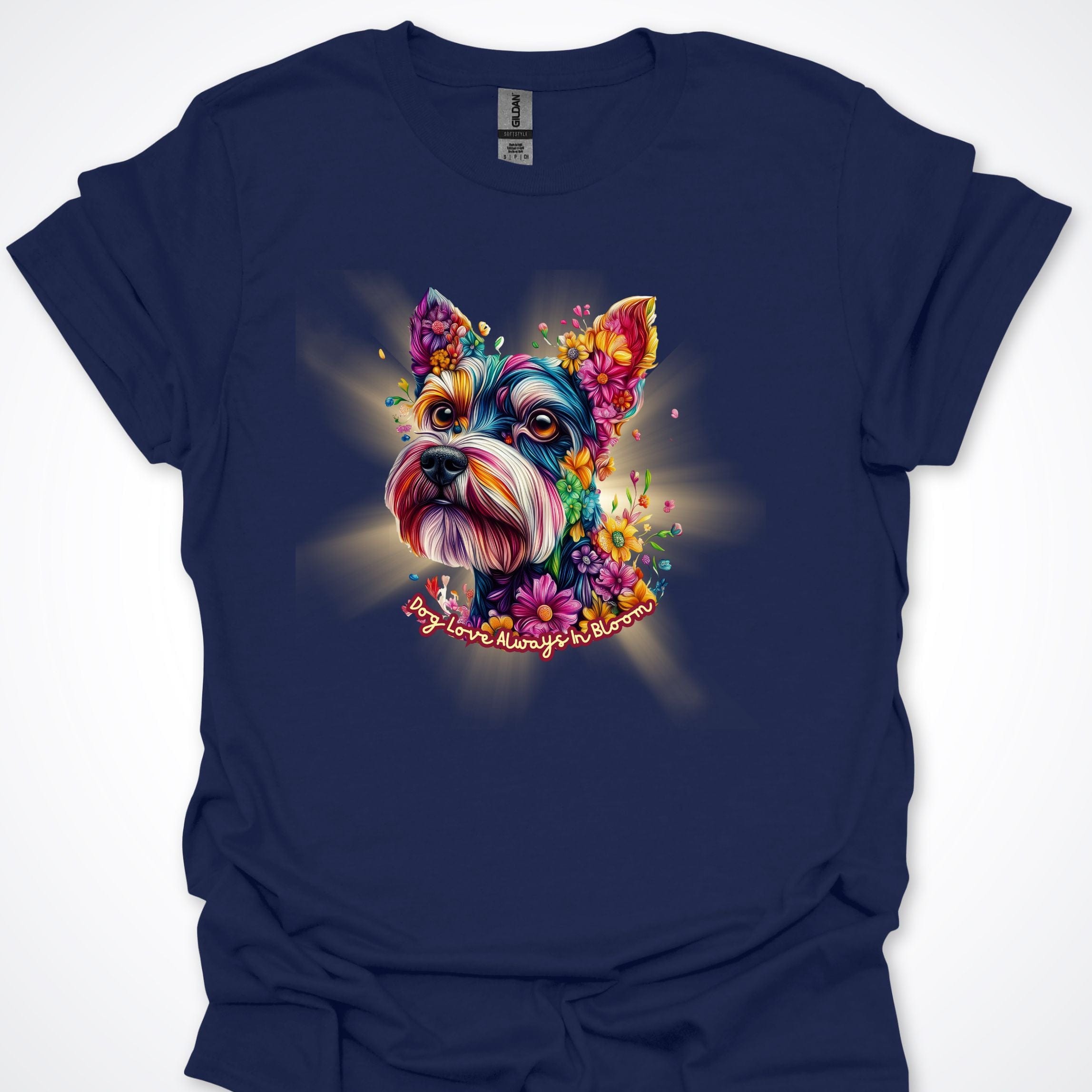 T-Shirt Navy / S Always in Bloom Schnauzer T-Shirt ReallyintoDogs