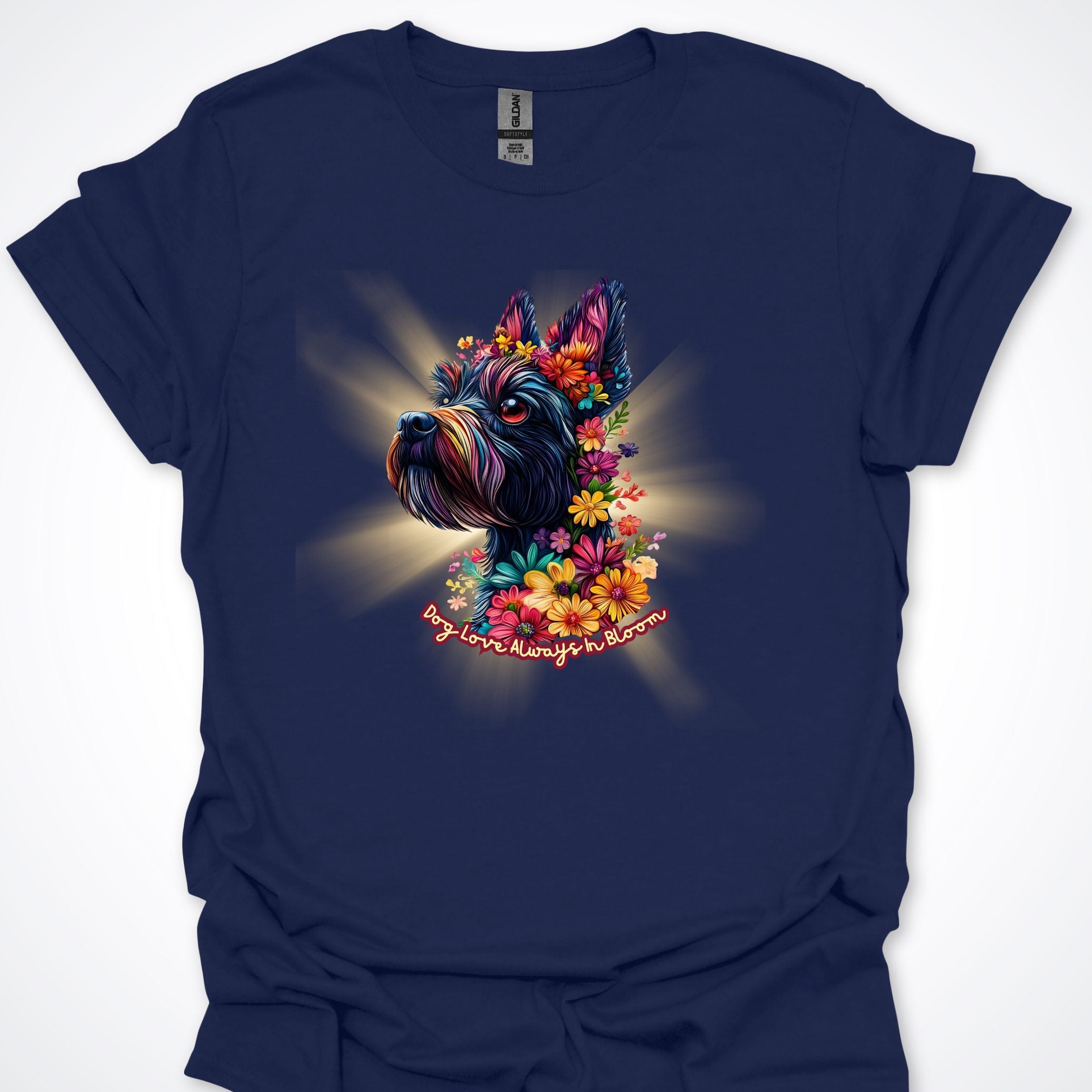 T-Shirt Navy / S Always in Bloom Scottish Terrier T-Shirt ReallyintoDogs