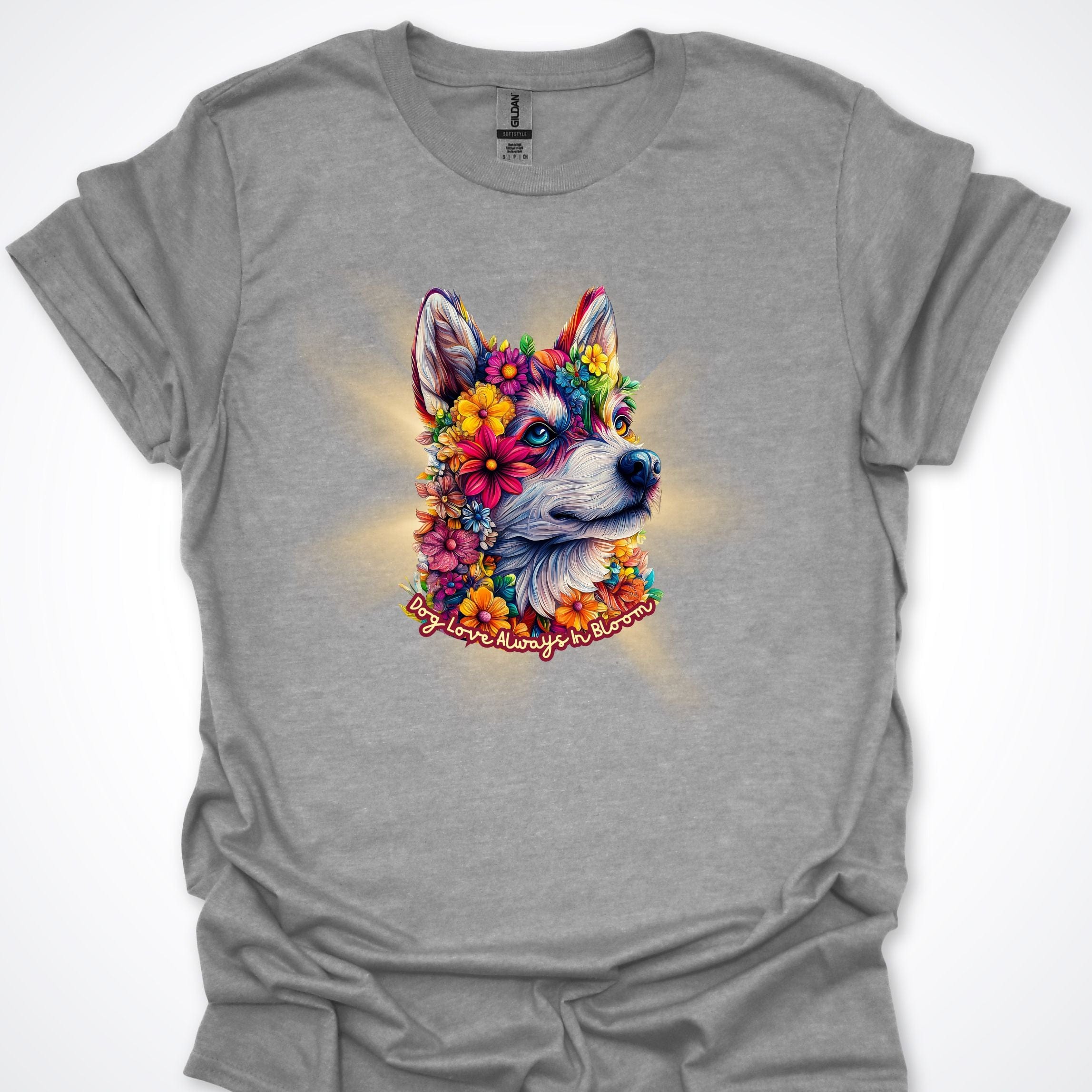 T-Shirt Sport Grey / S Always in Bloom Siberian Husky T-Shirt ReallyintoDogs