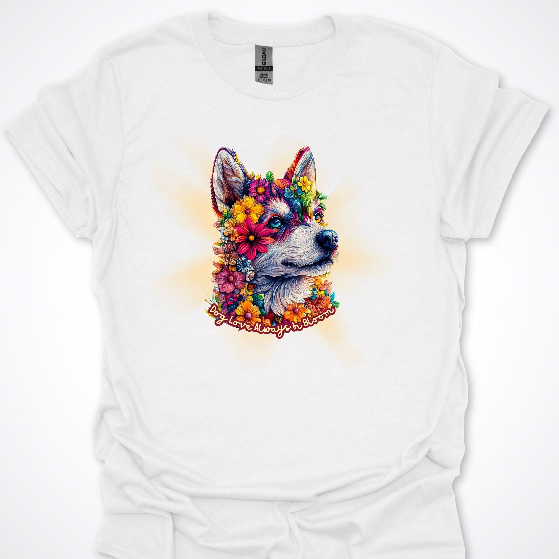 T-Shirt White / S Always in Bloom Siberian Husky T-Shirt ReallyintoDogs
