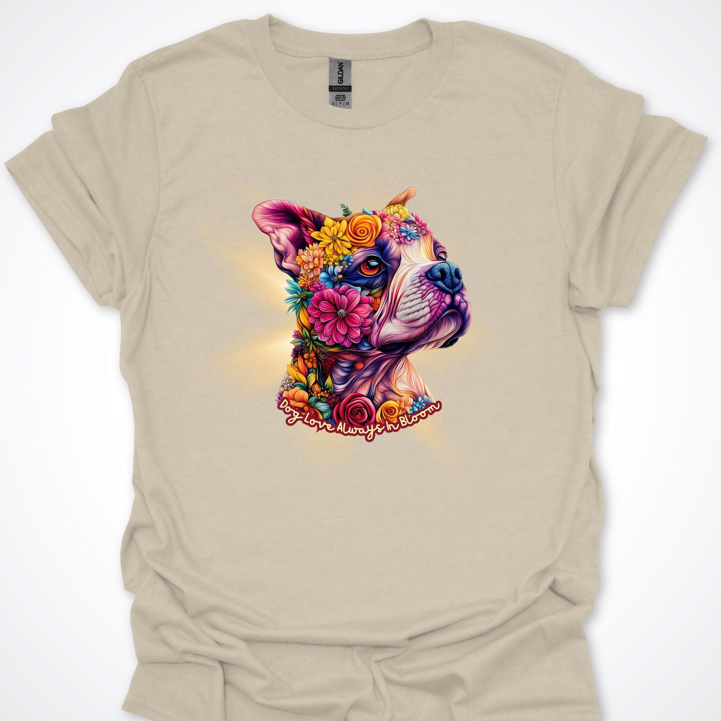 T-Shirt Natural / S Always in Bloom Staffordshire Bull Terrier T-Shirt ReallyintoDogs