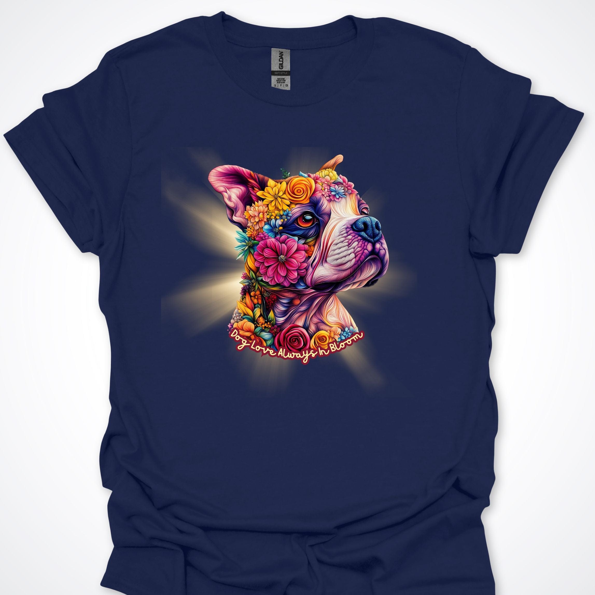 T-Shirt Navy / S Always in Bloom Staffordshire Bull Terrier T-Shirt ReallyintoDogs
