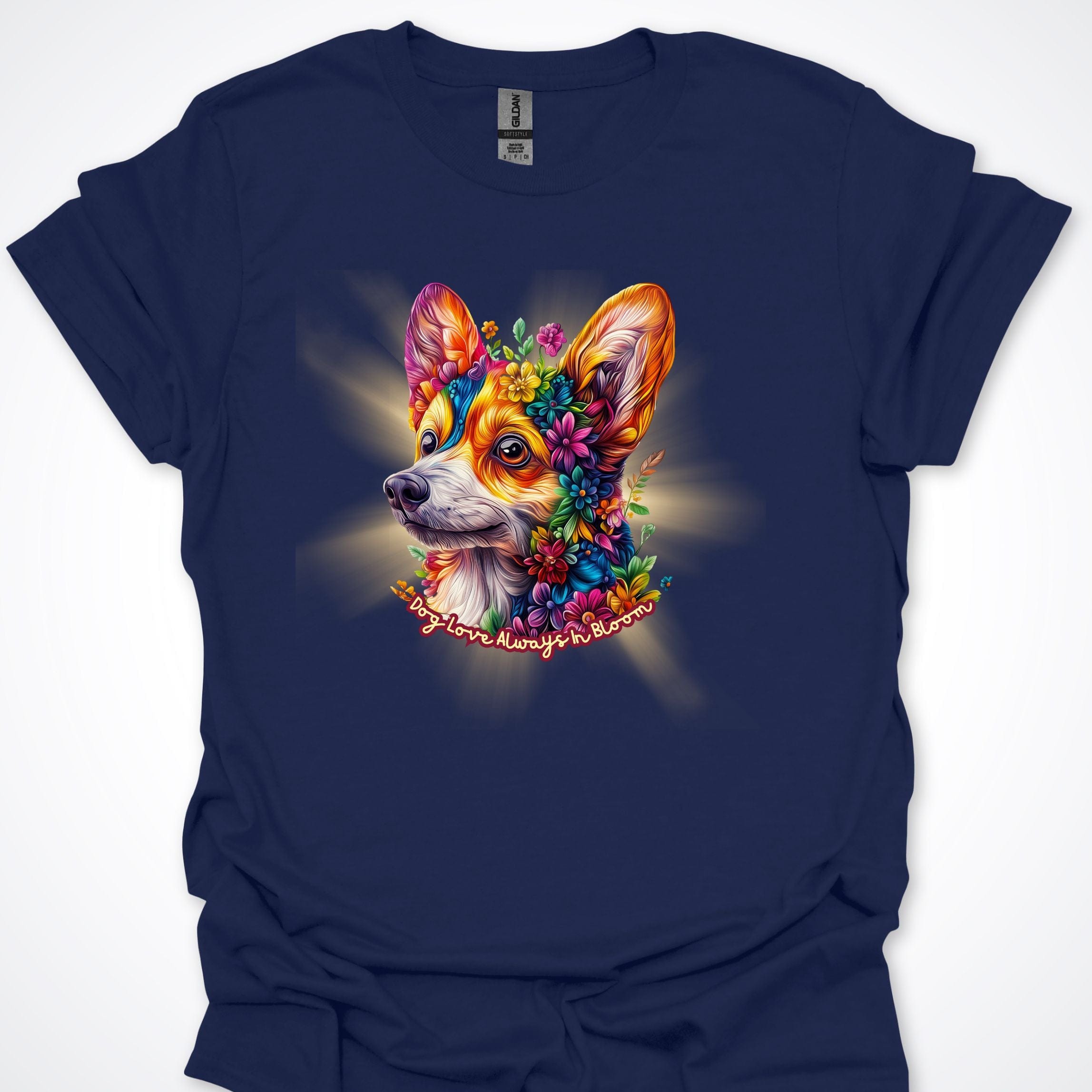 T-Shirt Navy / S Always in Bloom Welsh Corgi T-Shirt ReallyintoDogs