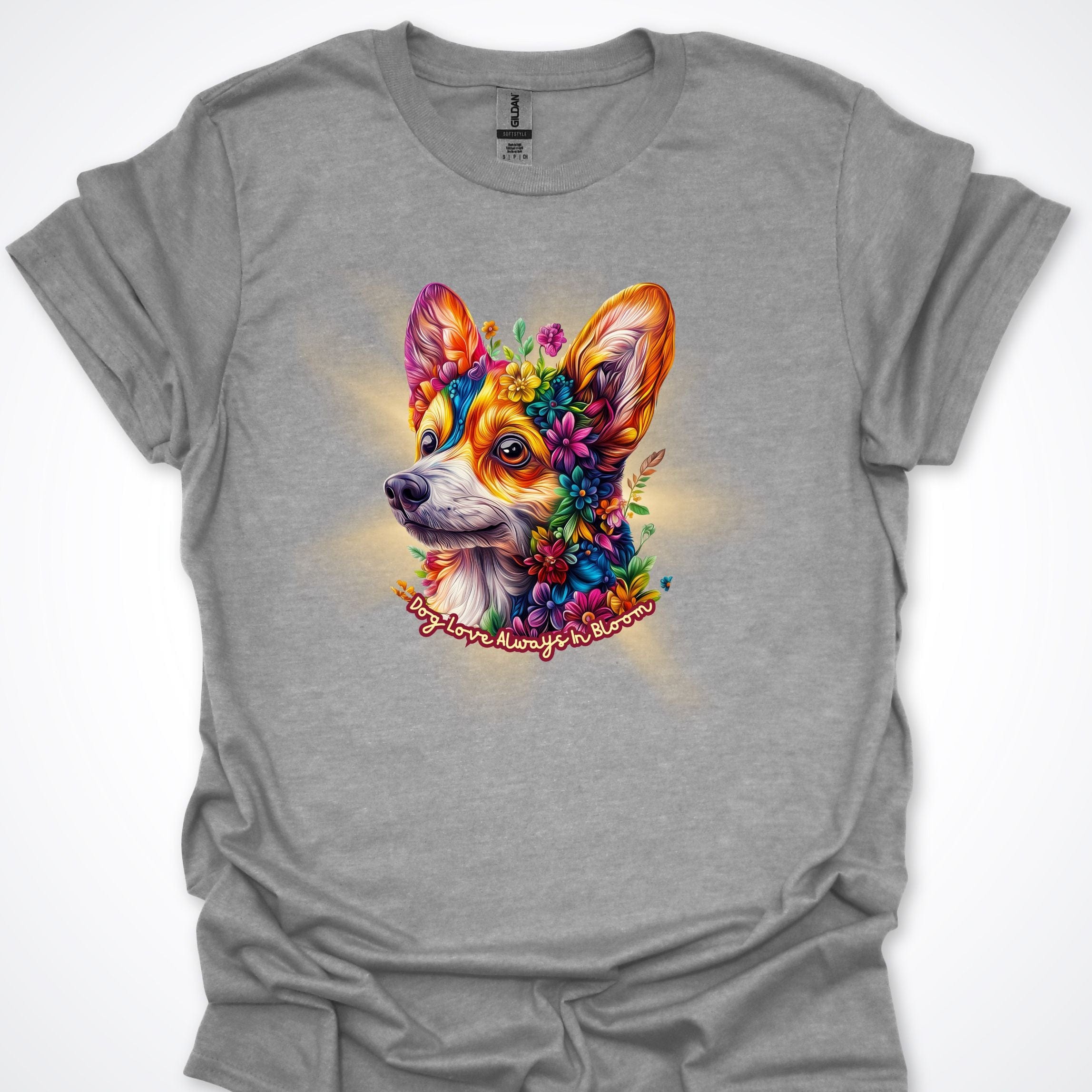 T-Shirt Sport Grey / S Always in Bloom Welsh Corgi T-Shirt ReallyintoDogs