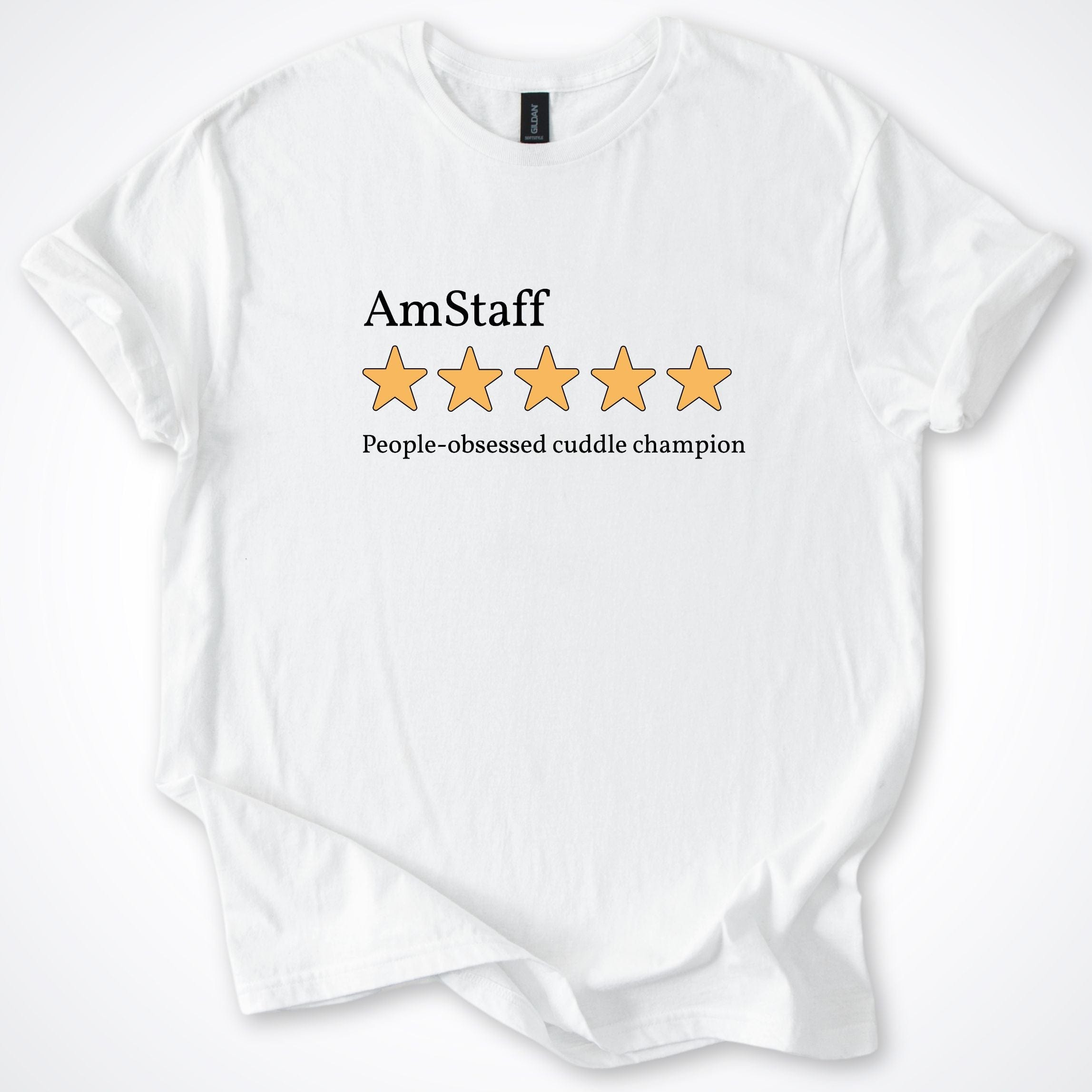 T-Shirt White / S AmStaff Five Star Review 3.0 T-Shirt ReallyintoDogs