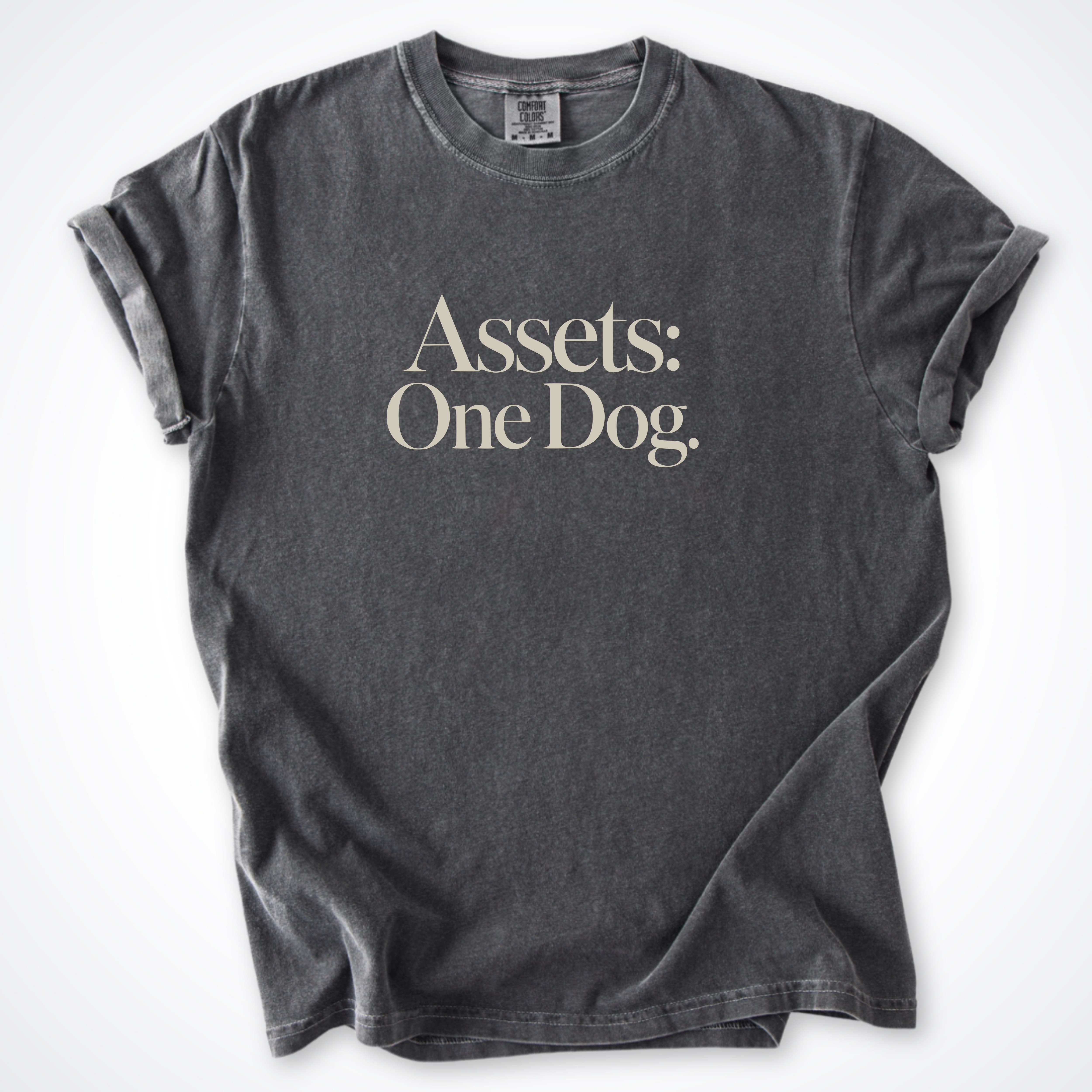 T-Shirt Pepper / S Assets: One Dog. Premium T-Shirt ReallyintoDogs