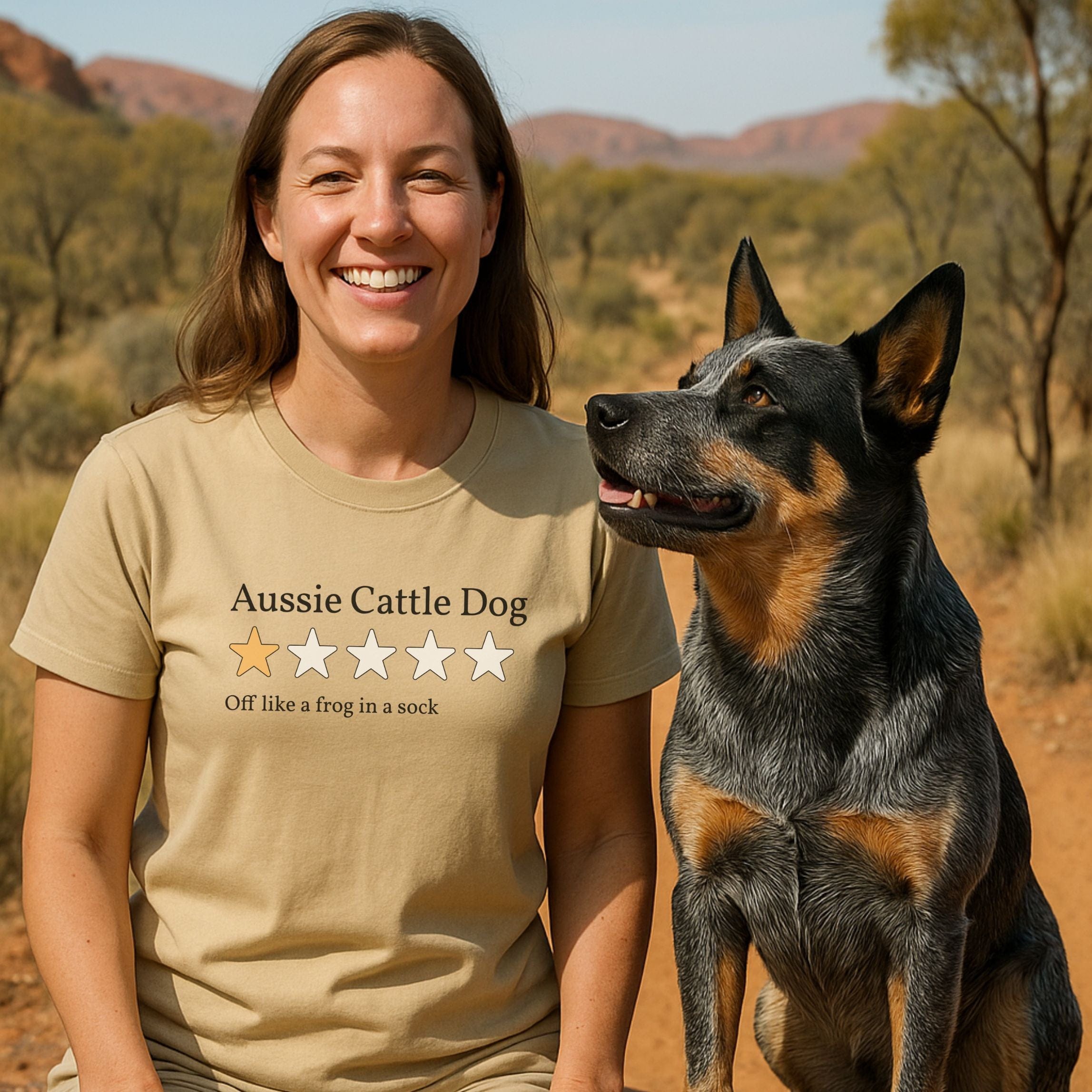 T-Shirt Aussie Cattle Dog V2 One Star Review T-Shirt ReallyintoDogs