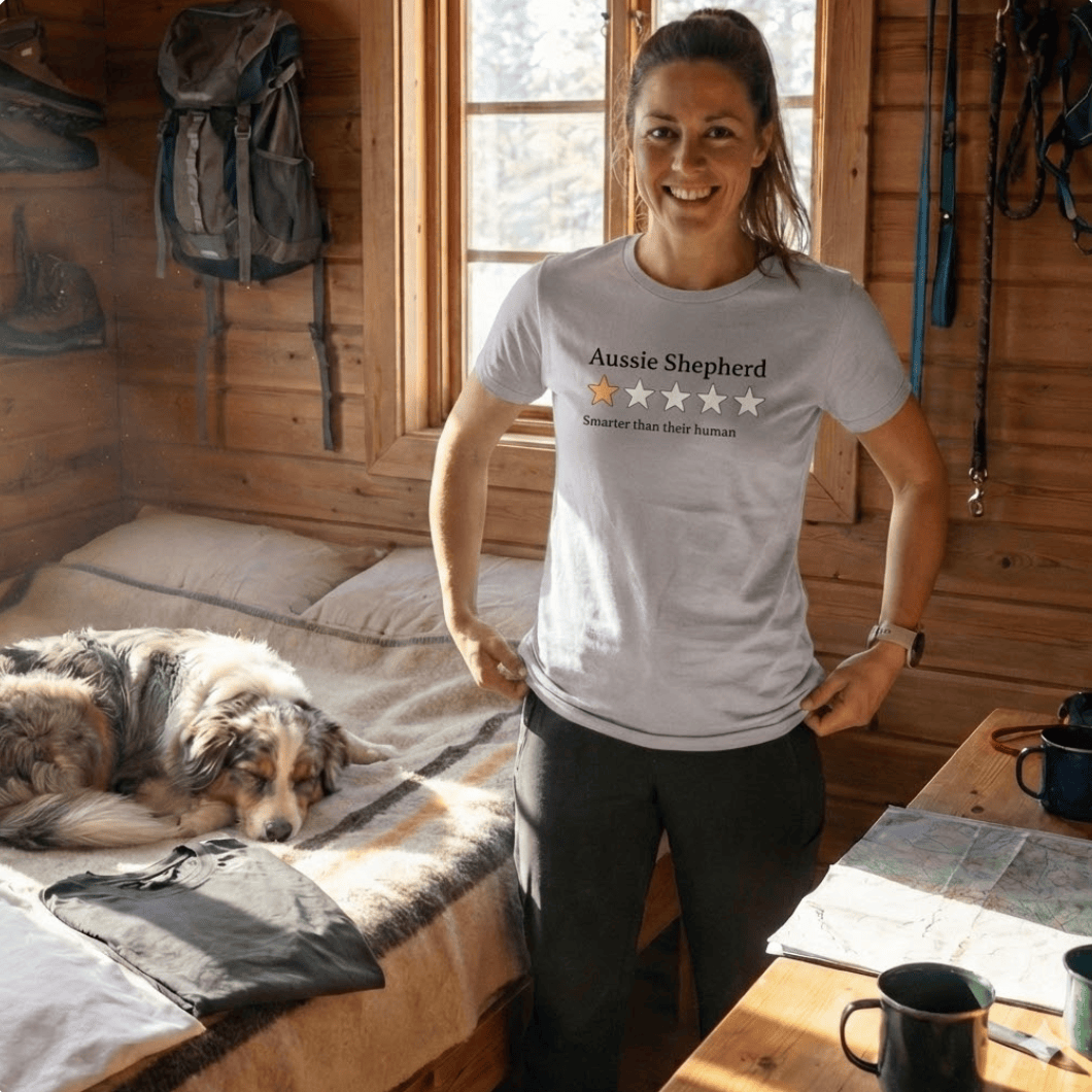 T-Shirt Ice Grey / S Aussie Shepherd 1-Star Review 'Smarter than their human' T-Shirt ReallyintoDogs