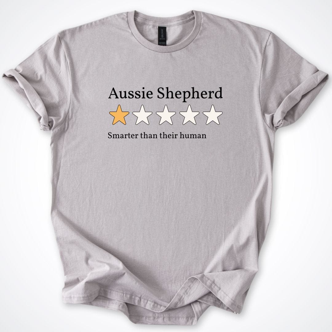 T-Shirt Ice Grey / S Aussie Shepherd One Star Review T-Shirt ReallyintoDogs
