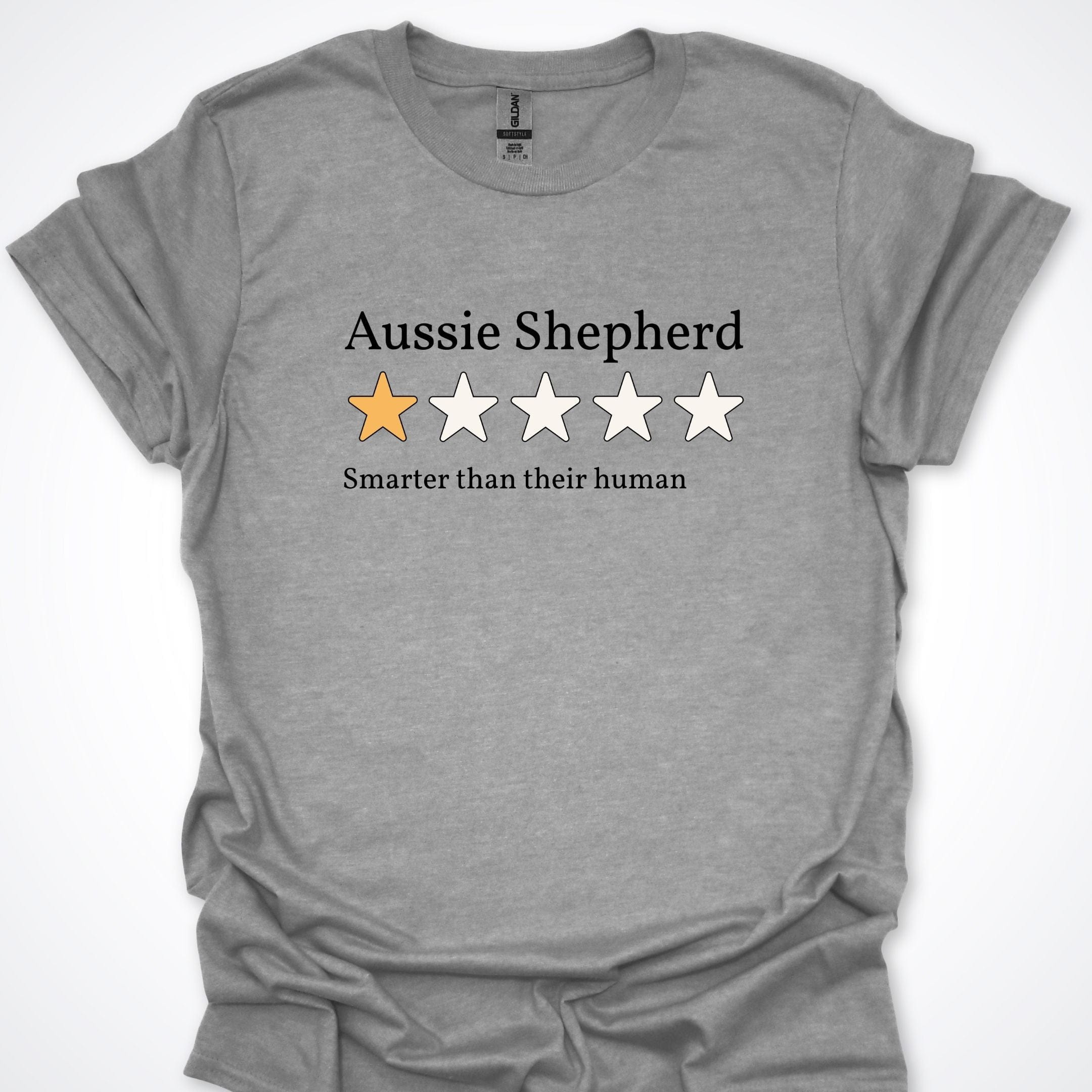T-Shirt Sport Grey / S Aussie Shepherd One Star Review T-Shirt ReallyintoDogs
