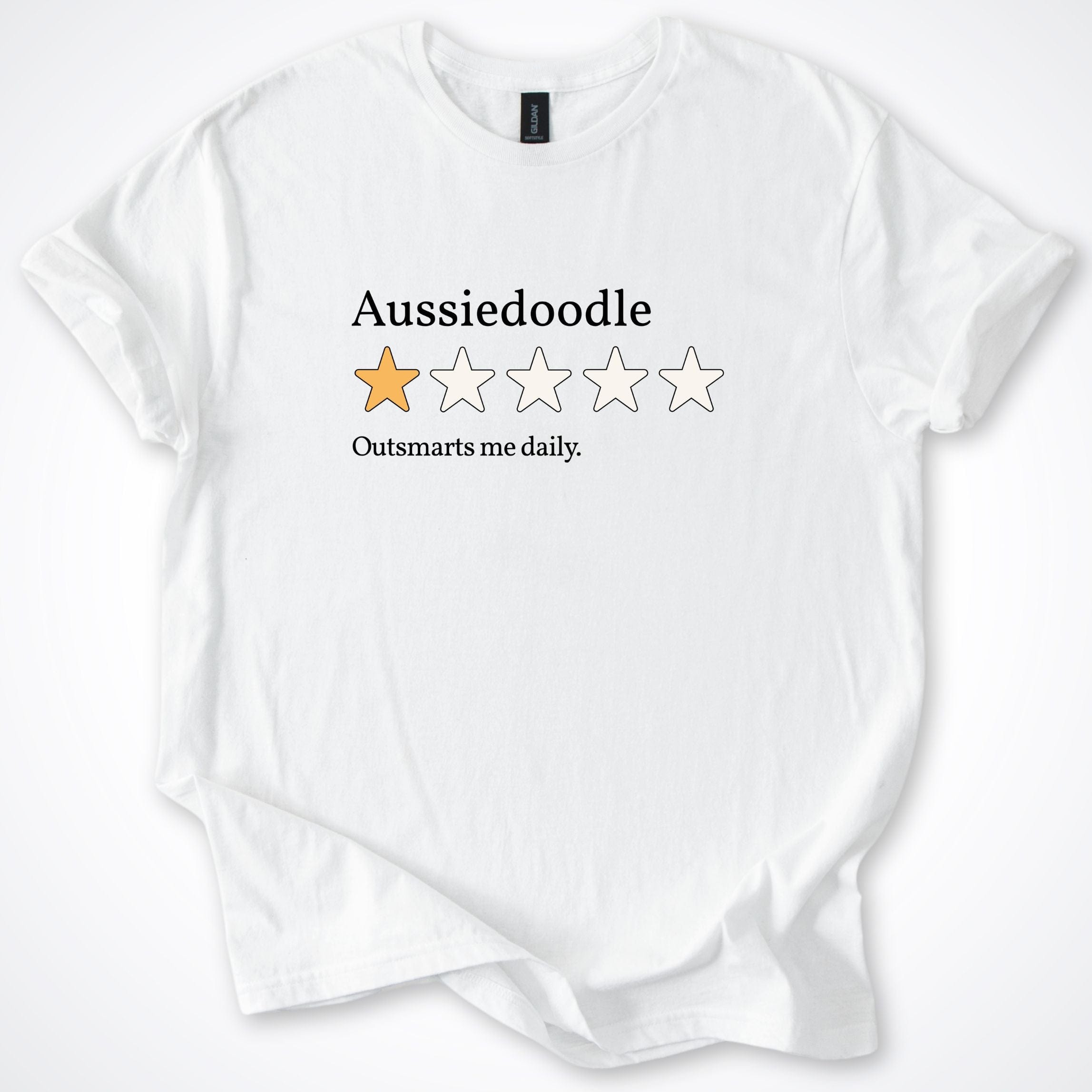 T-Shirt White / S Aussiedoodle One Star Review T-Shirt ReallyintoDogs