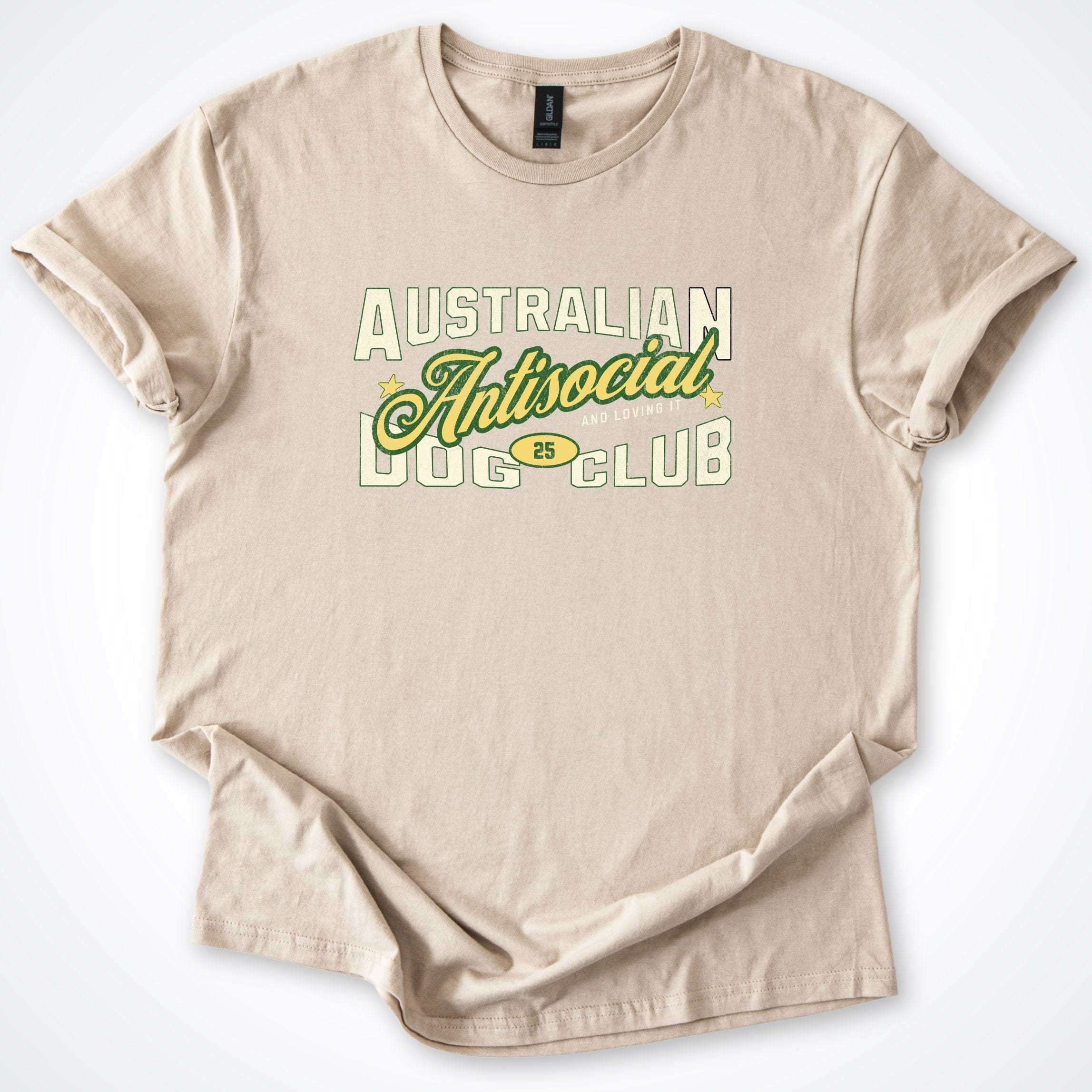 T-Shirt Sand / S Australian Antisocial Dog Club T-Shirt ReallyintoDogs