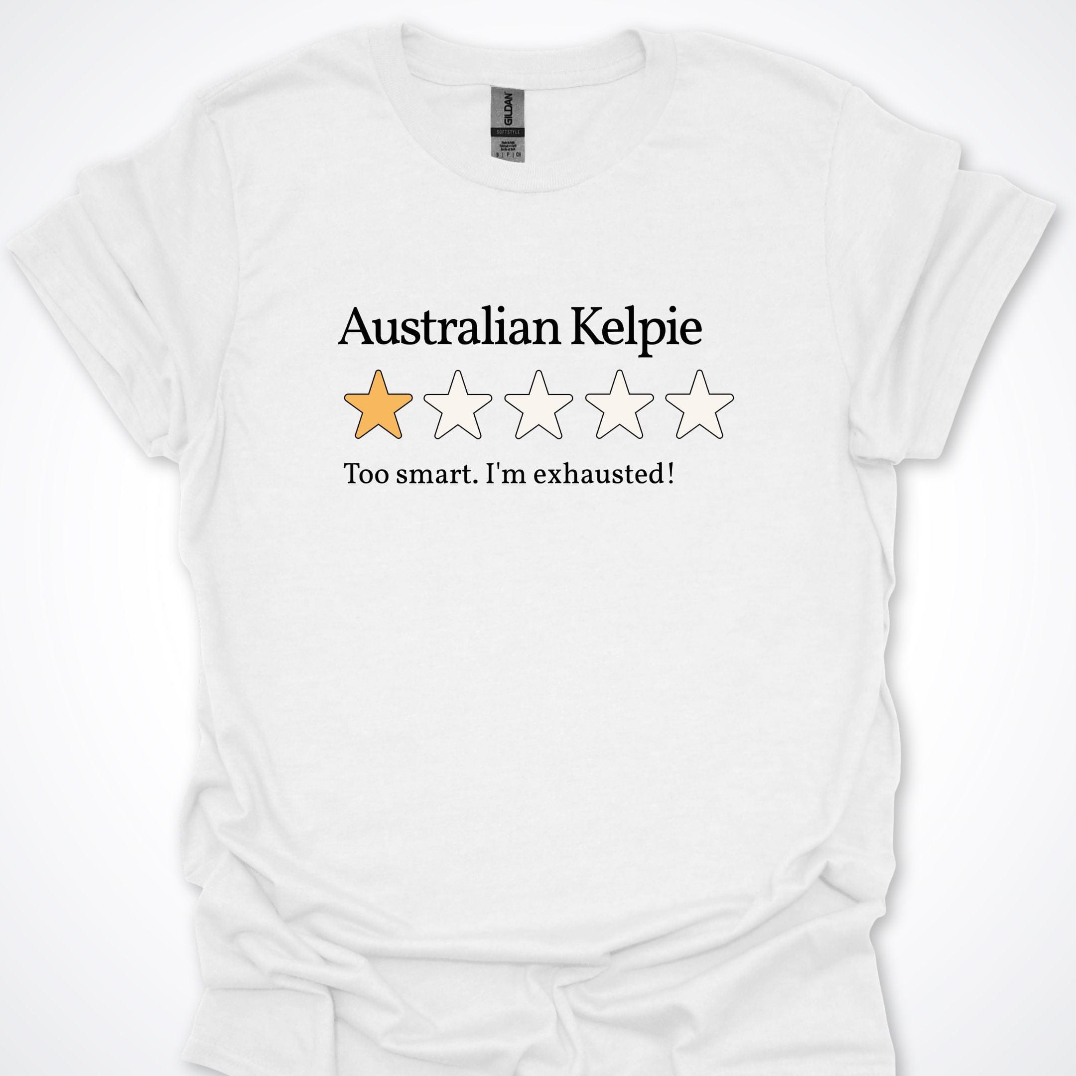 T-Shirt White / S Australian Kelpie One Star Review T-Shirt ReallyintoDogs
