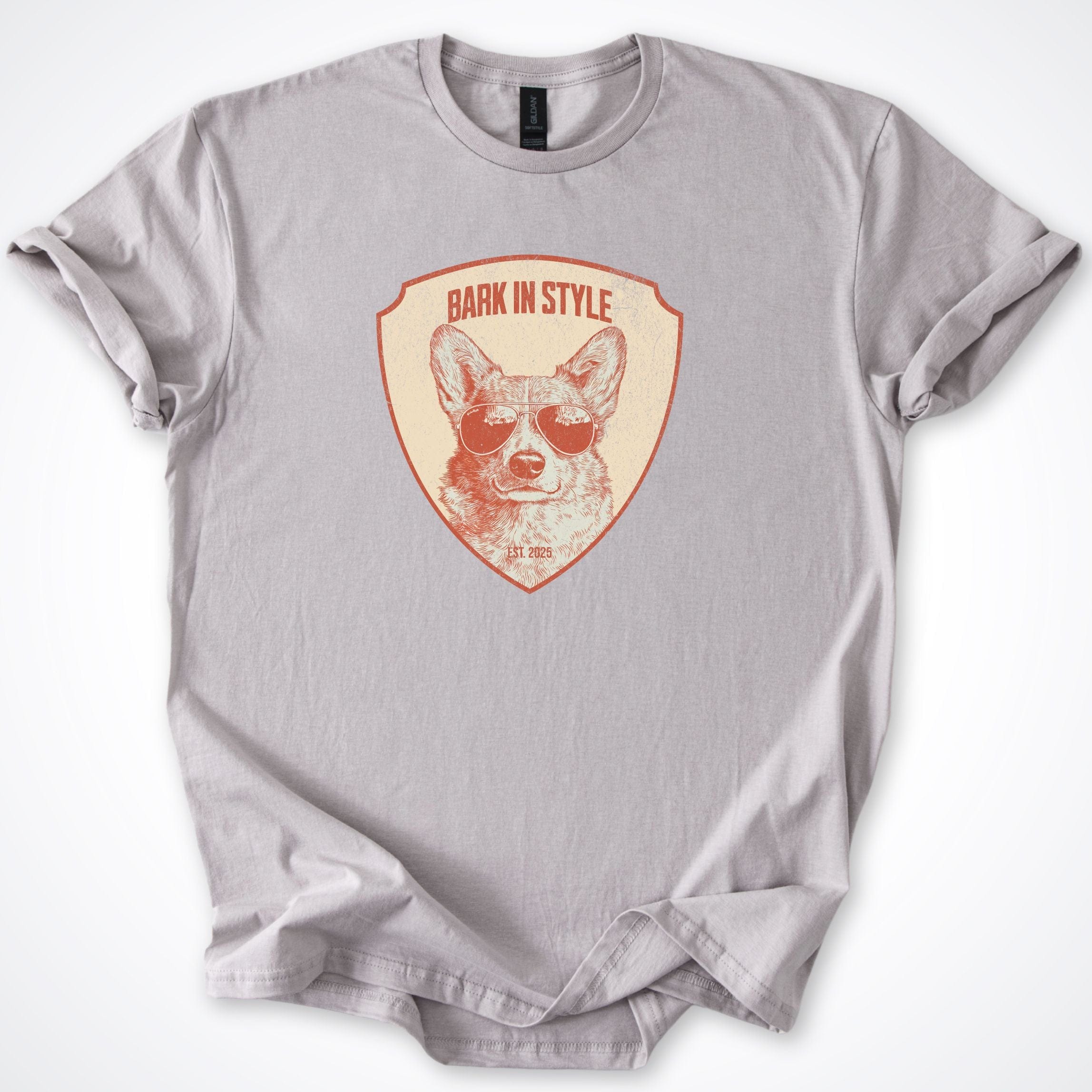 T-Shirt Ice Grey / S Bark In Style Corgi T-Shirt ReallyintoDogs