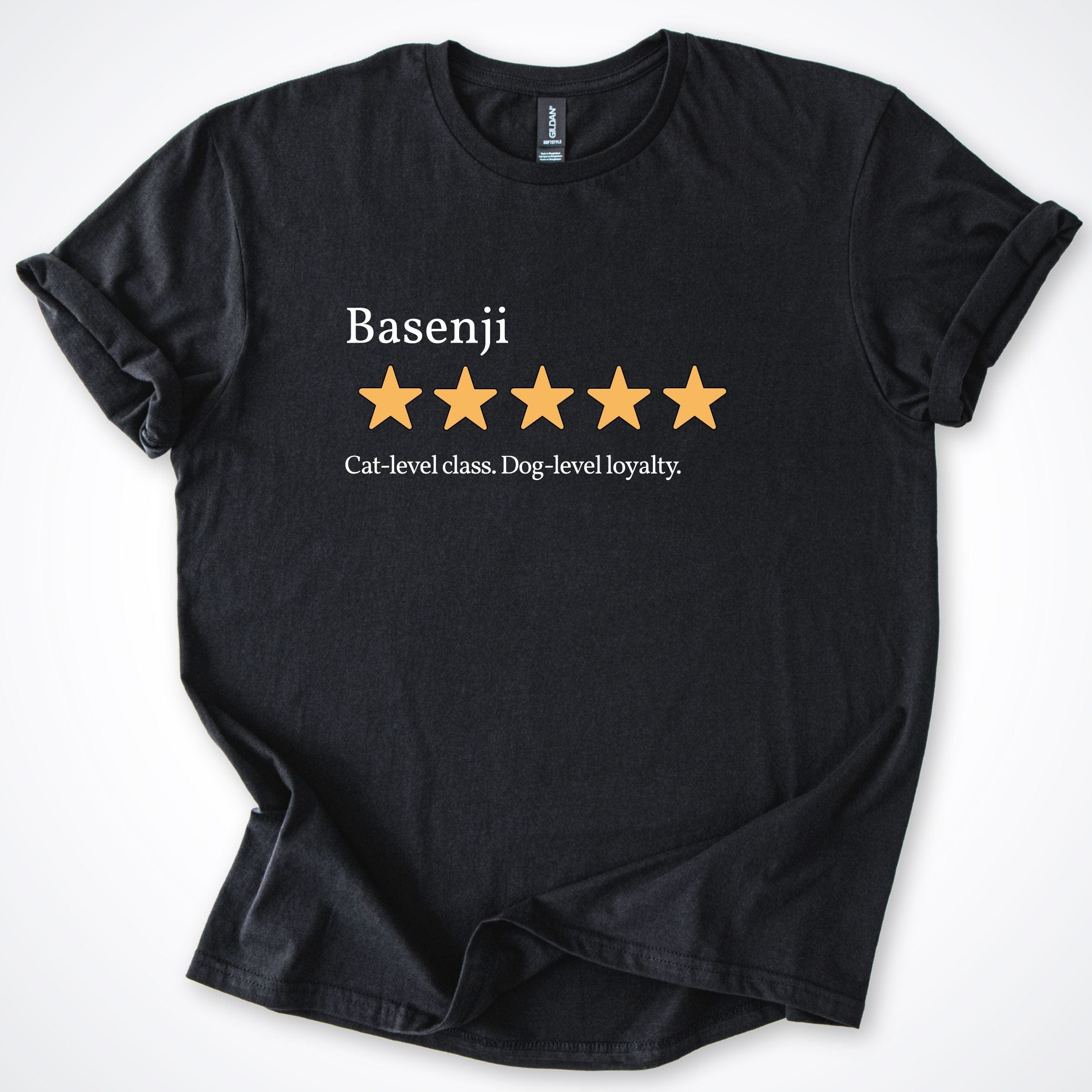 T-Shirt Black / S Basenji Five Star Review T-Shirt ReallyintoDogs