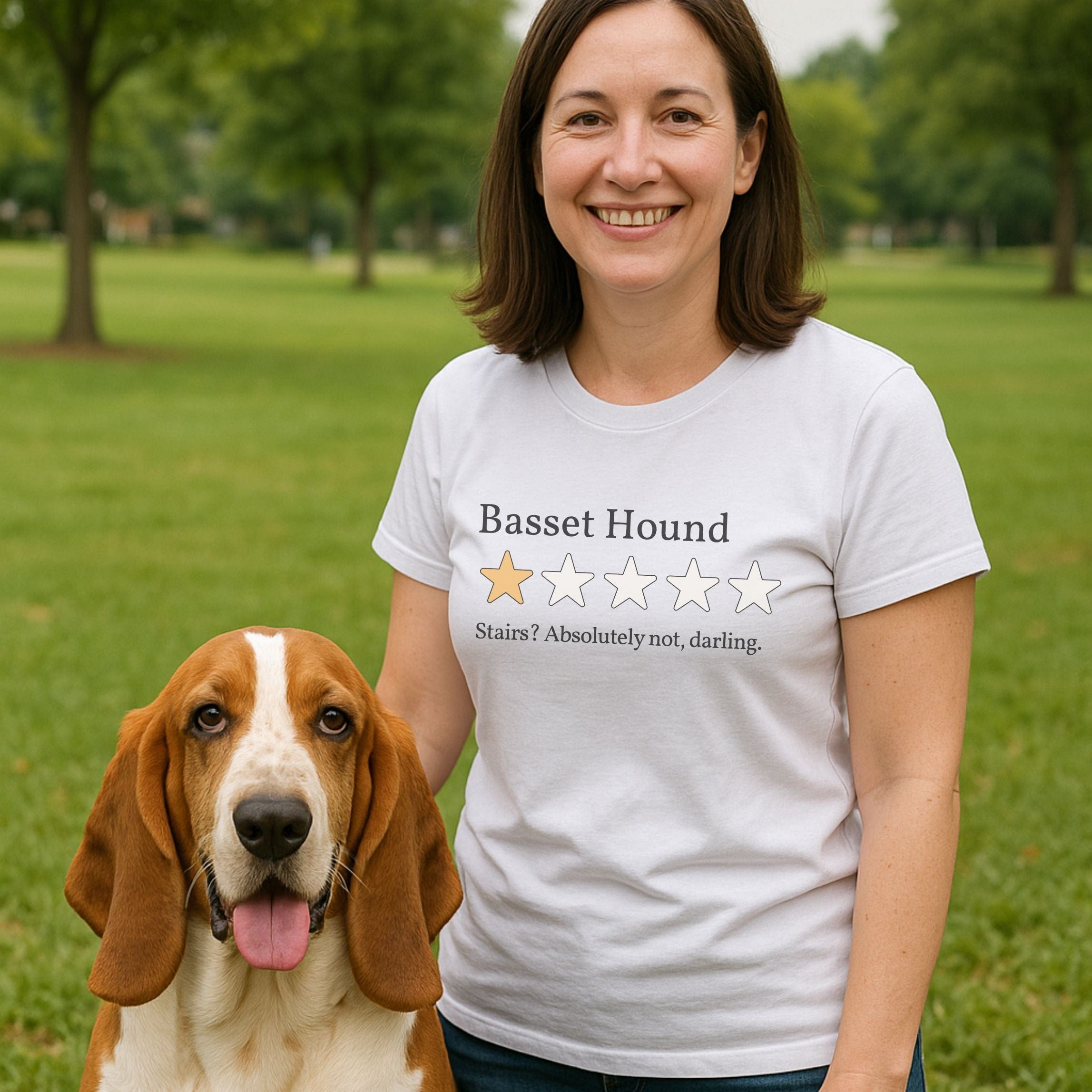 T-Shirt Basset Hound One Star Review T-Shirt ReallyintoDogs