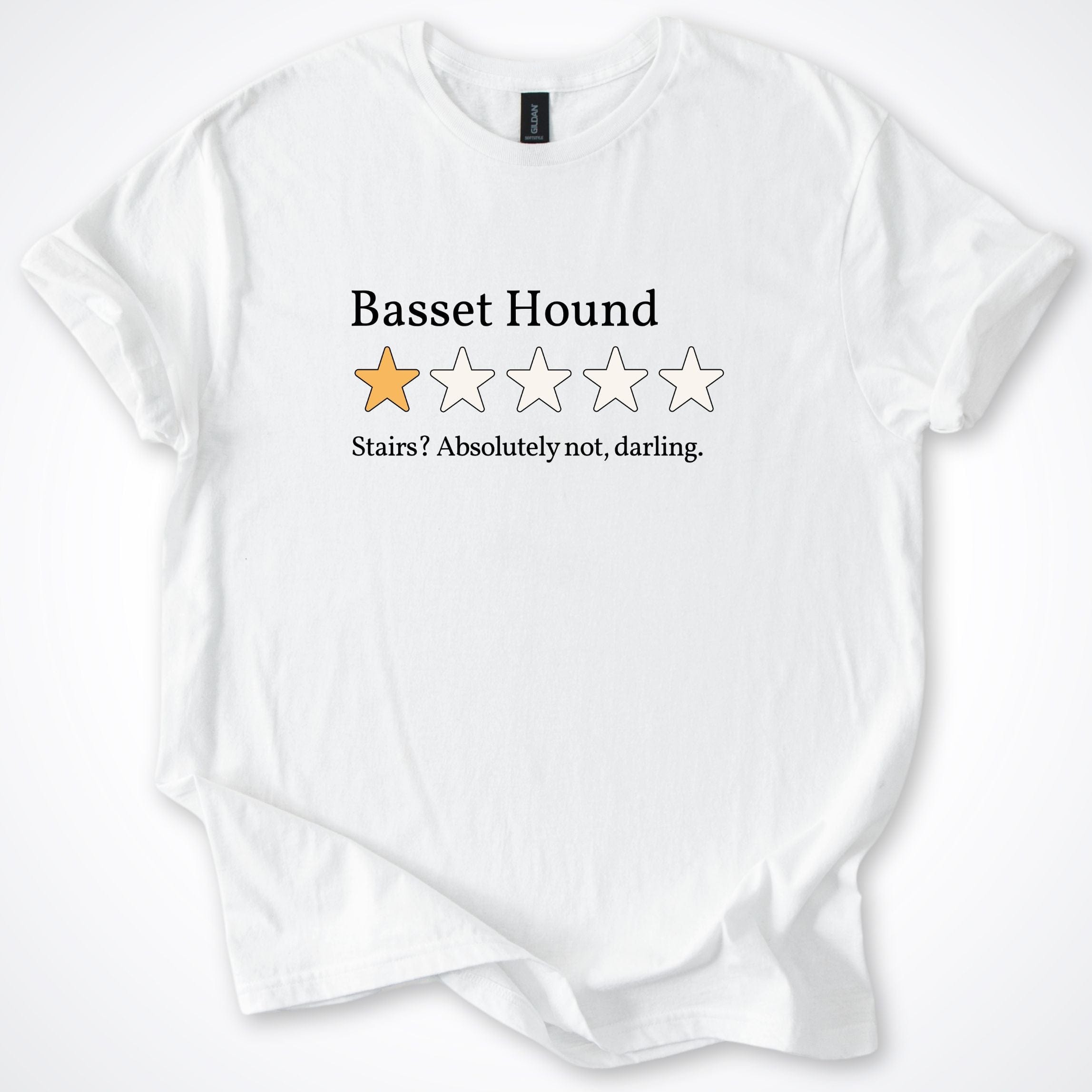 T-Shirt White / S Basset Hound One Star Review T-Shirt ReallyintoDogs