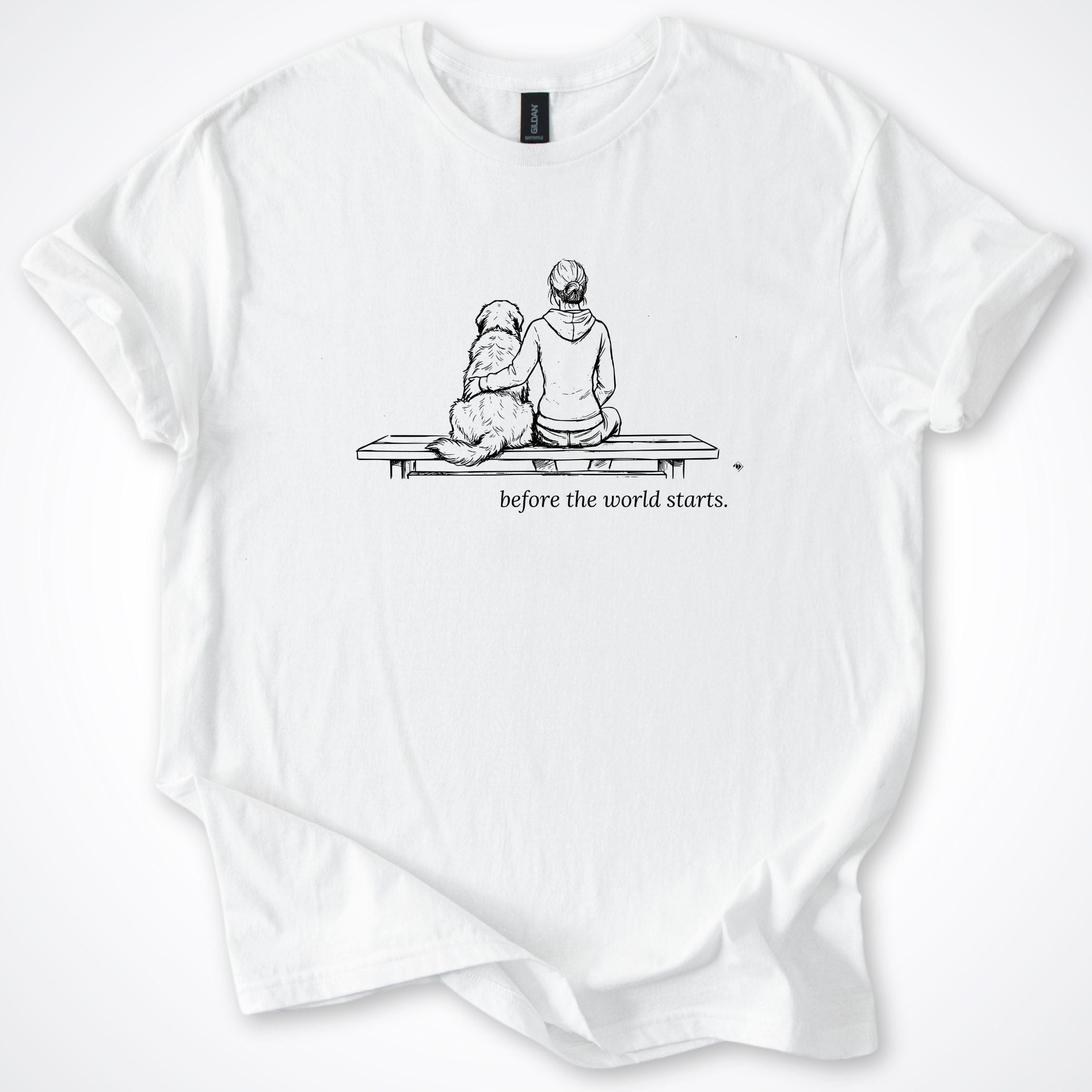 T-Shirt White / S Before The World Starts Woman & Dog T-Shirt ReallyintoDogs
