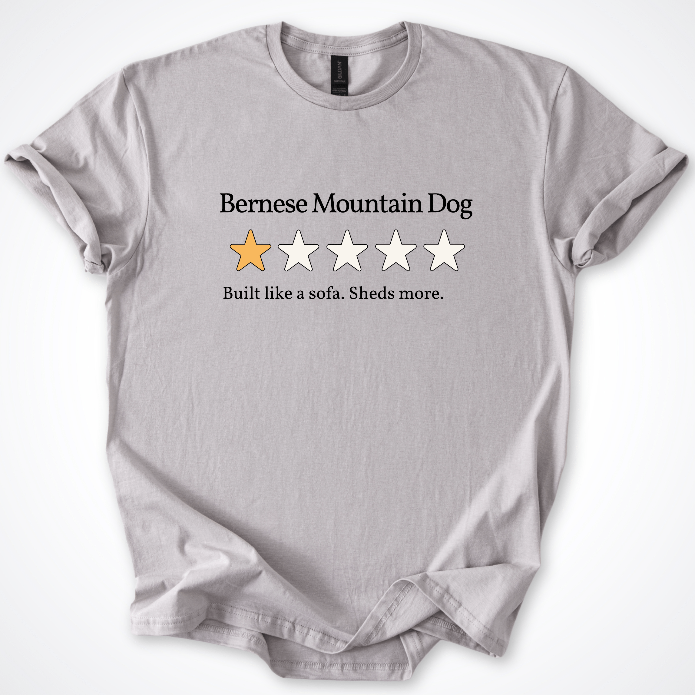T-Shirt Ice Grey / S Bernese Mountain Dog One Star Review T-Shirt ReallyintoDogs