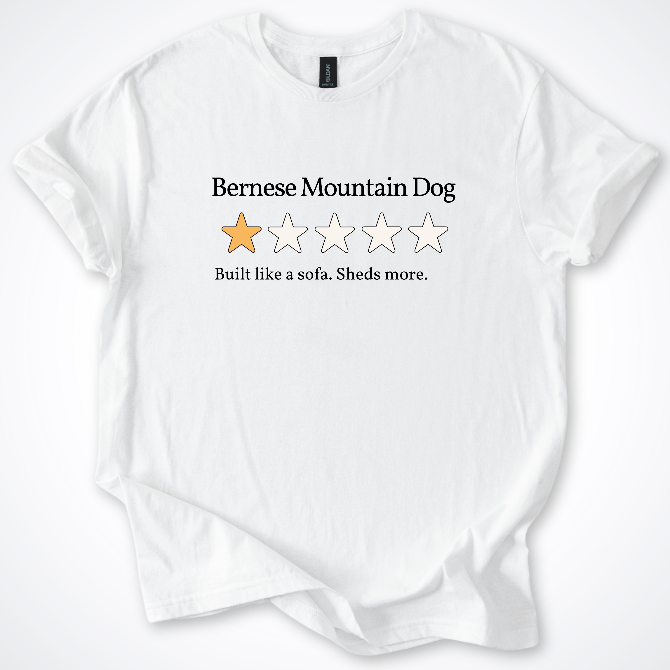 T-Shirt White / S Bernese Mountain Dog One Star Review T-Shirt ReallyintoDogs