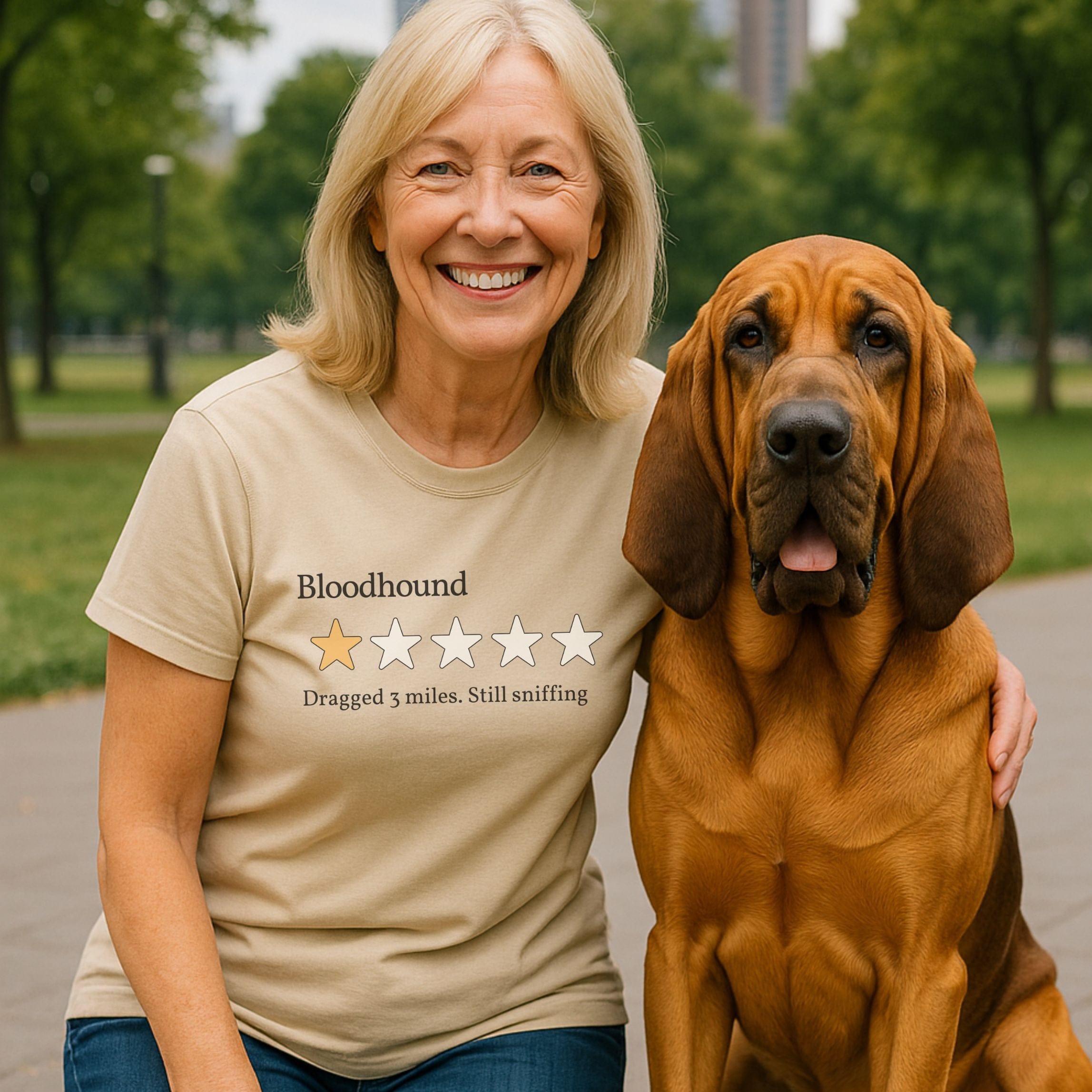 T-Shirt Bloodhound One Star Review T-Shirt ReallyintoDogs