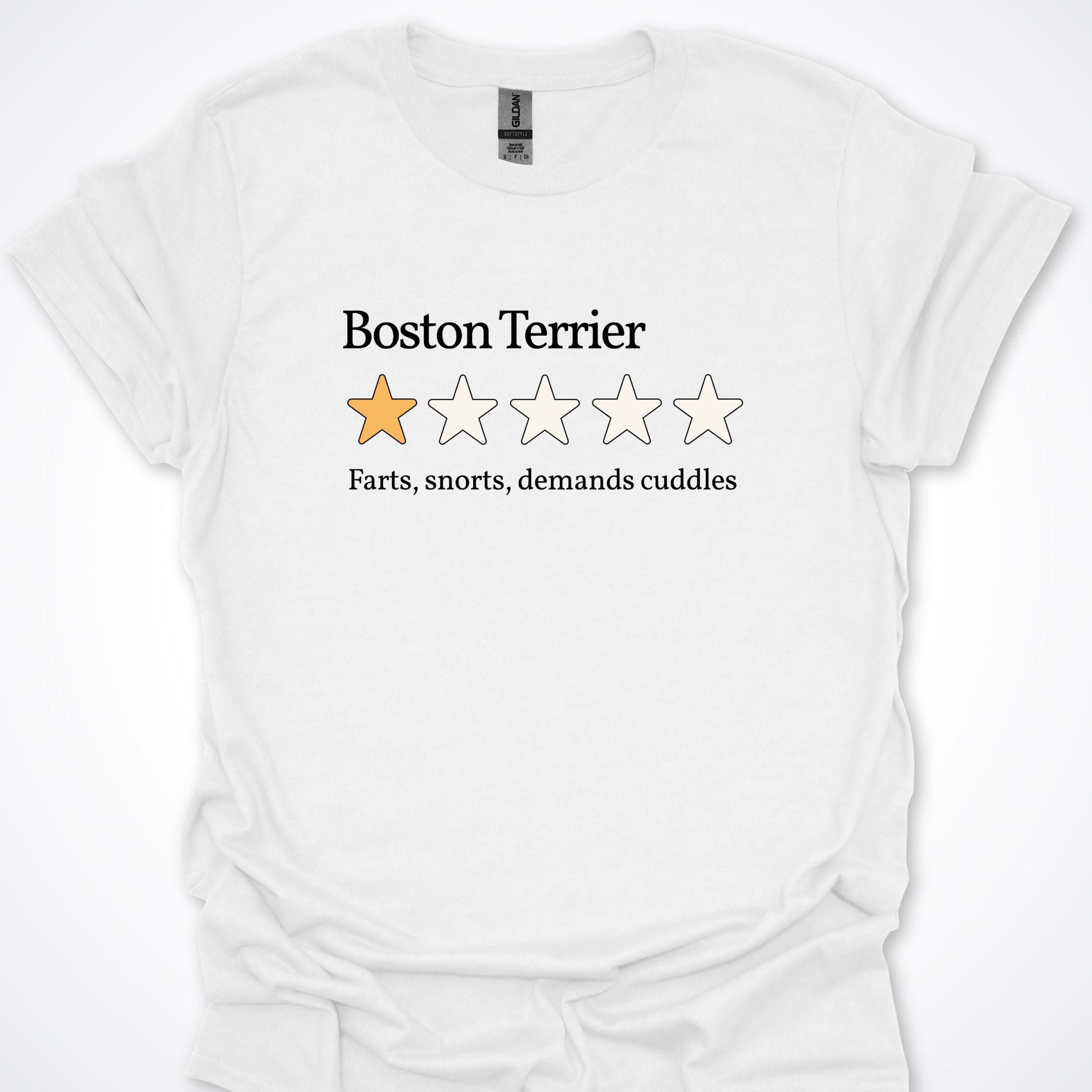 T-Shirt White / S Boston Terrier One Star Review T-Shirt ReallyintoDogs