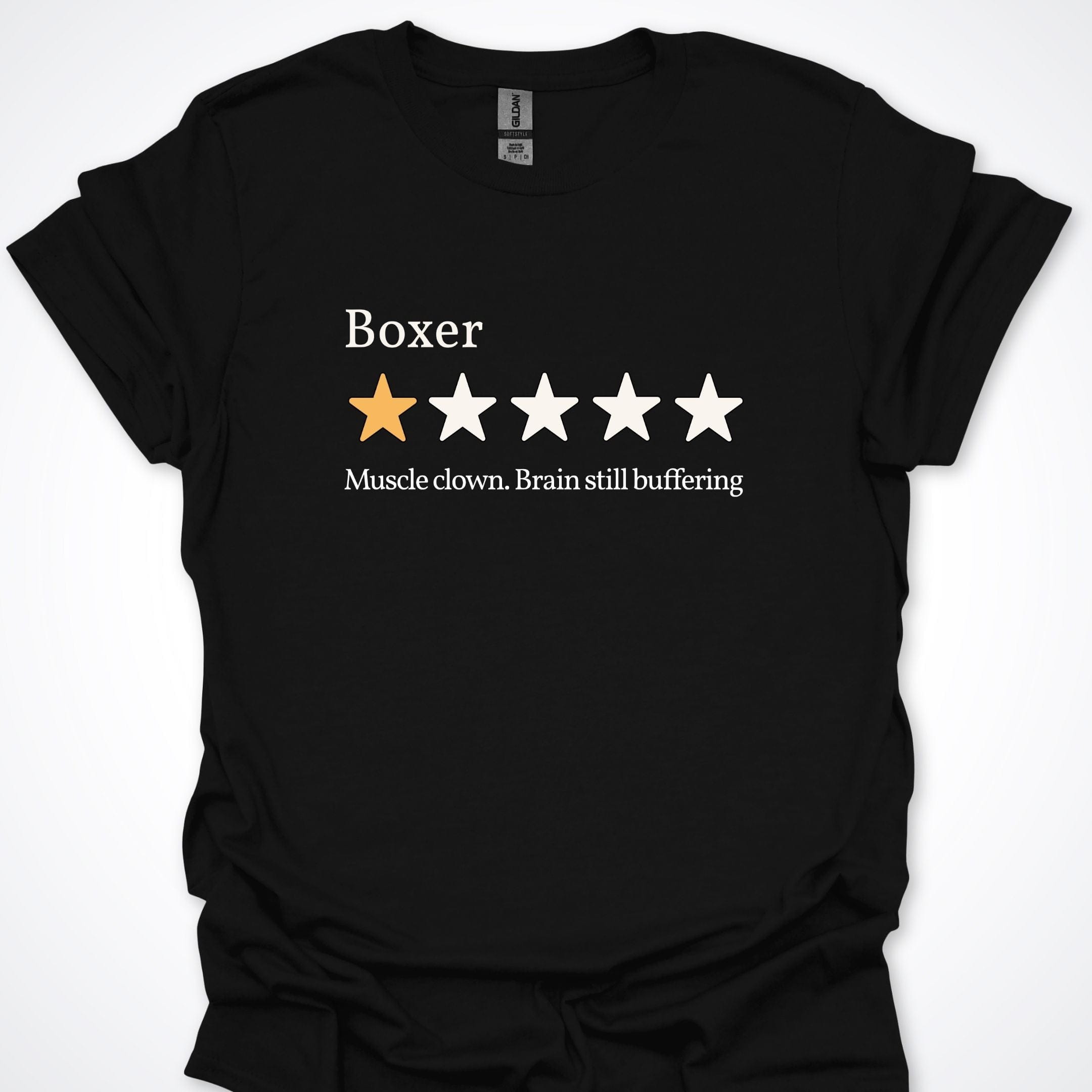 T-Shirt Black / S Boxer Muscle One Star Review T-Shirt ReallyintoDogs