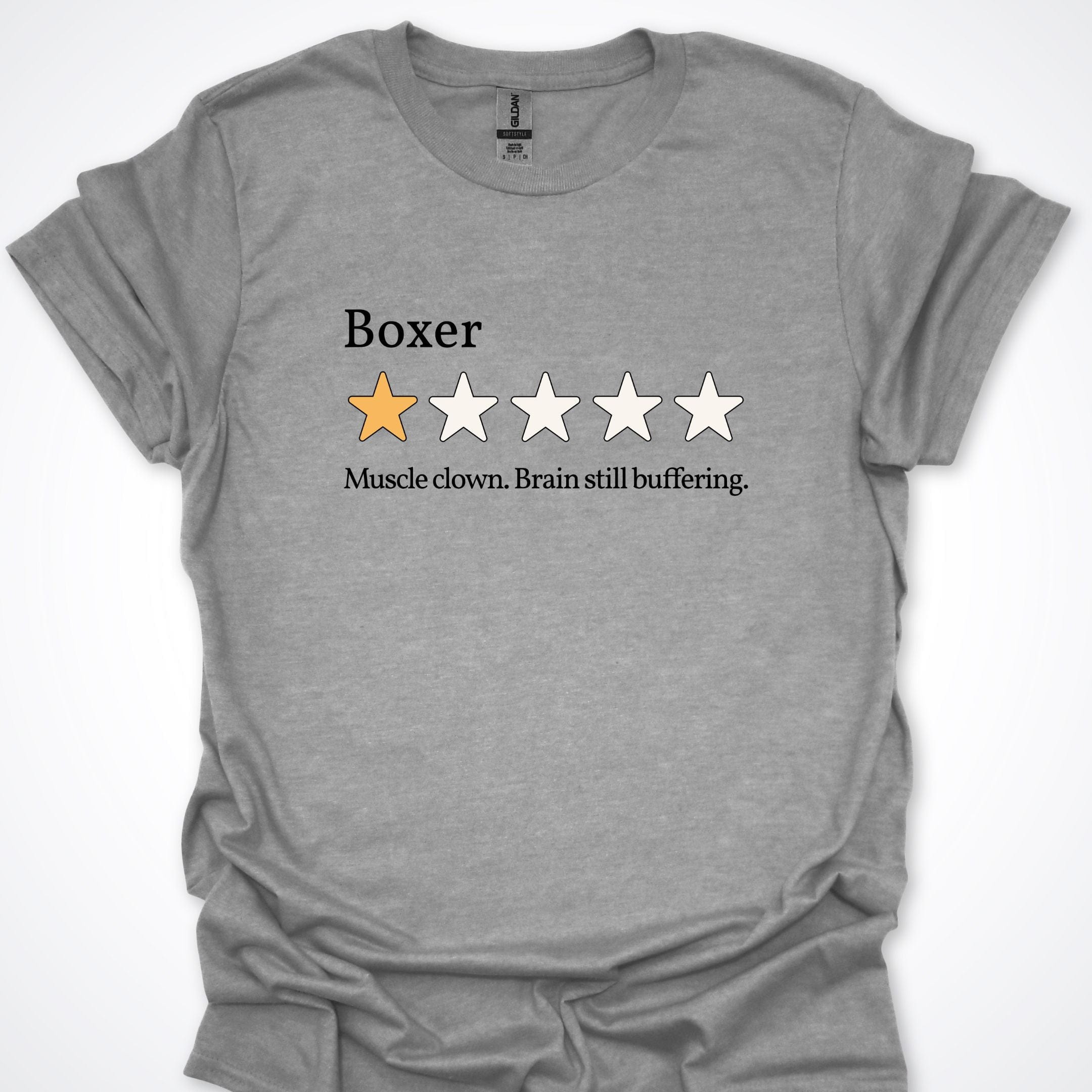 T-Shirt Sport Grey / S Boxer Muscle One Star Review T-Shirt ReallyintoDogs