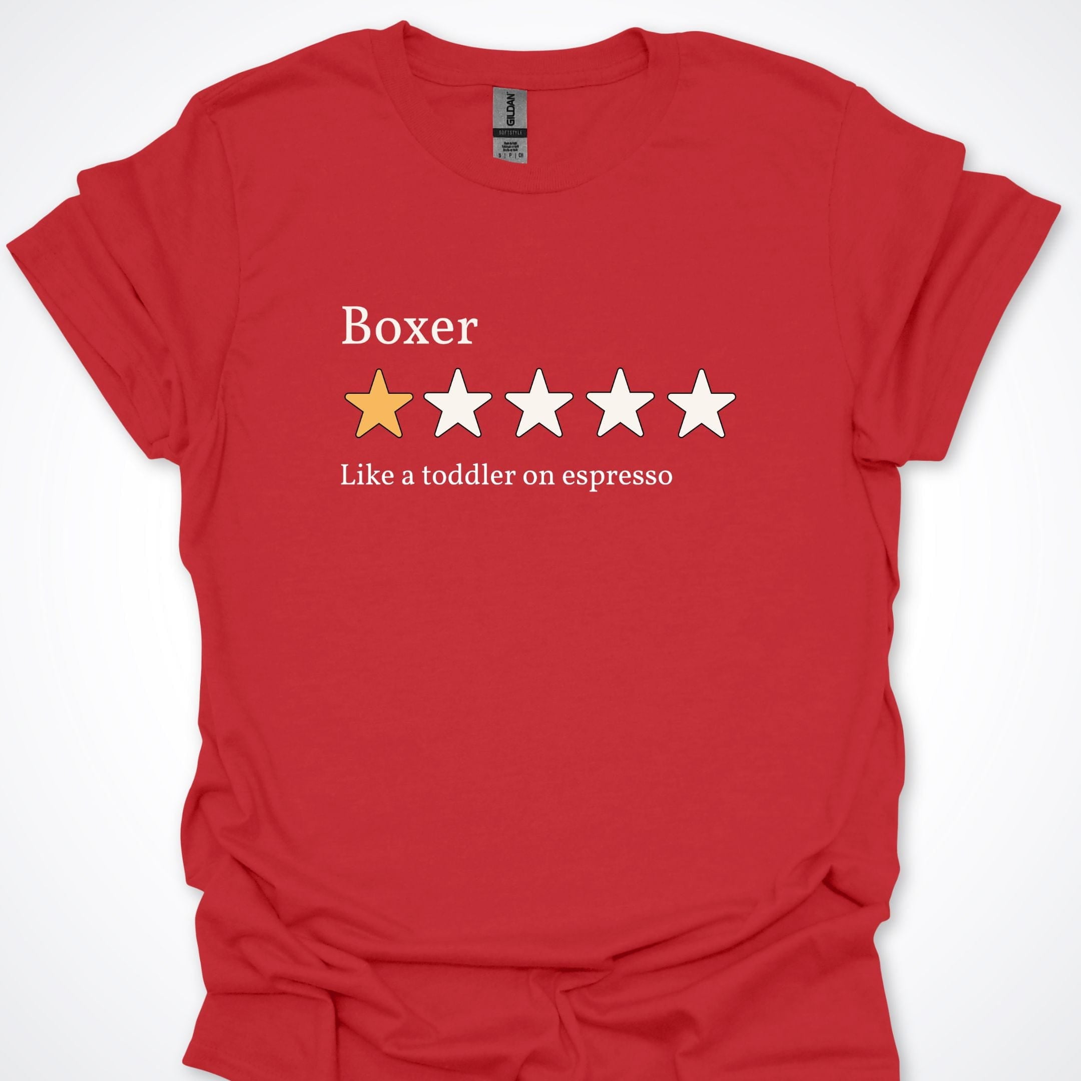 T-Shirt Red / S Boxer Toddler One Star Review T-Shirt ReallyintoDogs