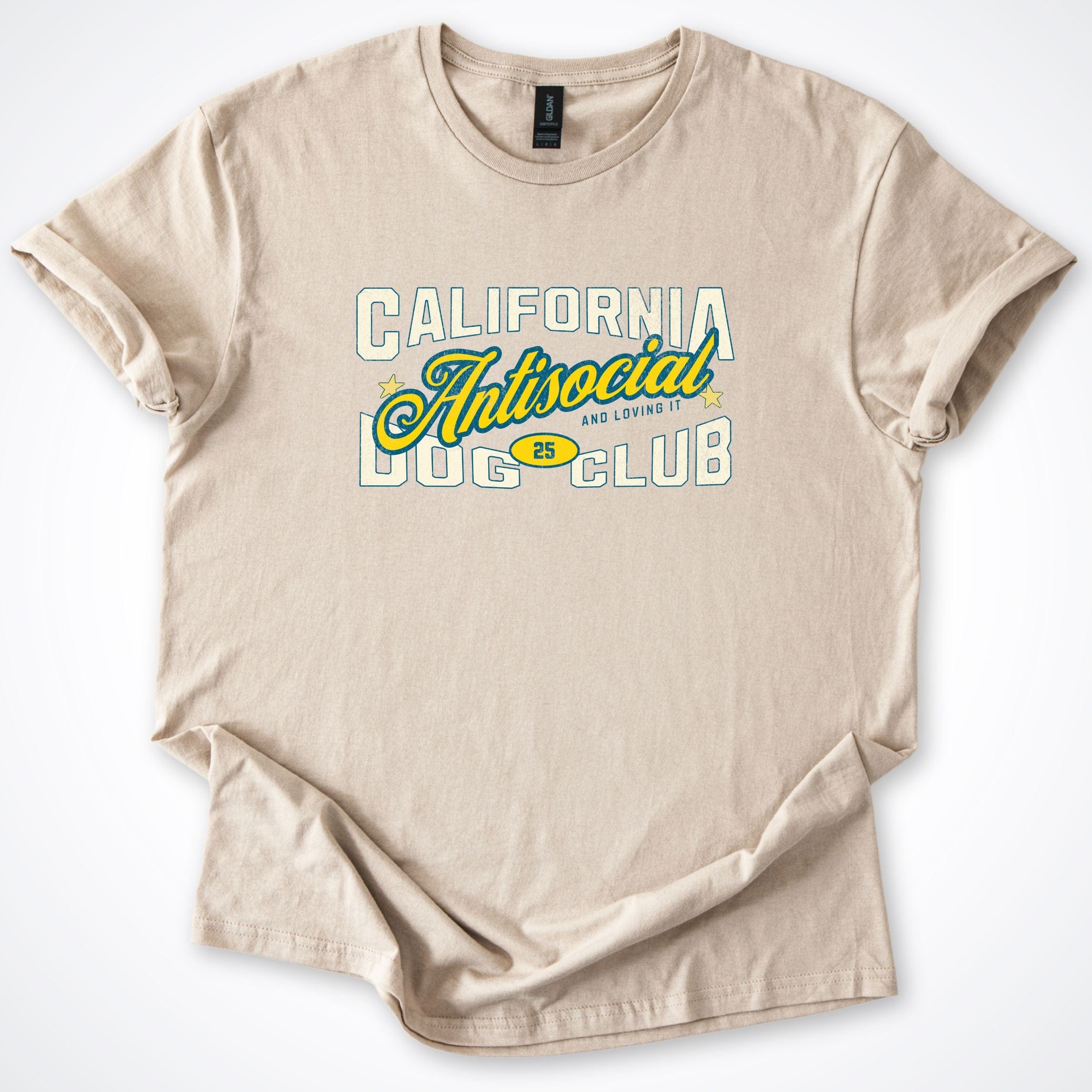 T-Shirt Sand / S California Antisocial Dog Club T-Shirt ReallyintoDogs