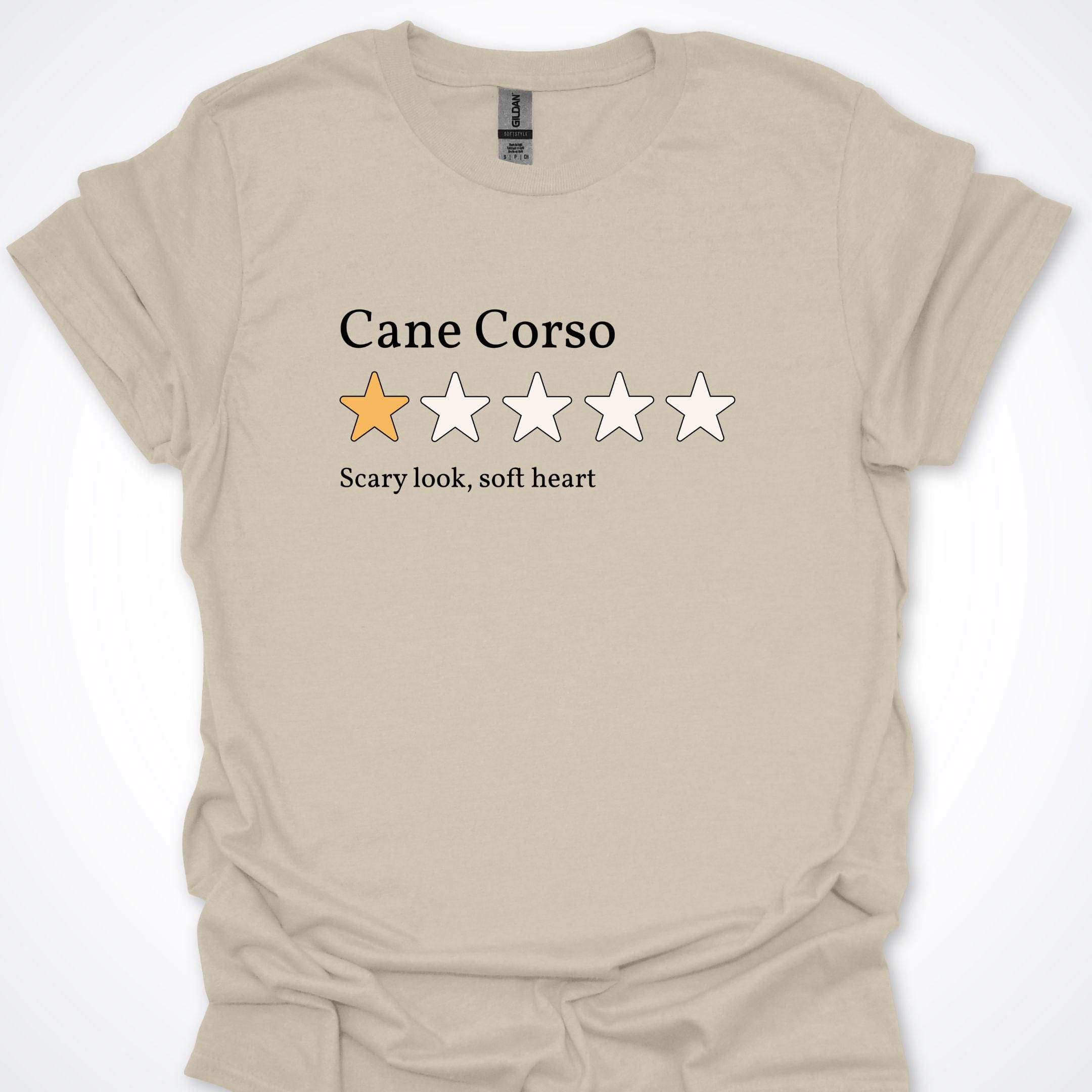 T-Shirt Natural / S Cane Corso One Star Review T-Shirt ReallyintoDogs