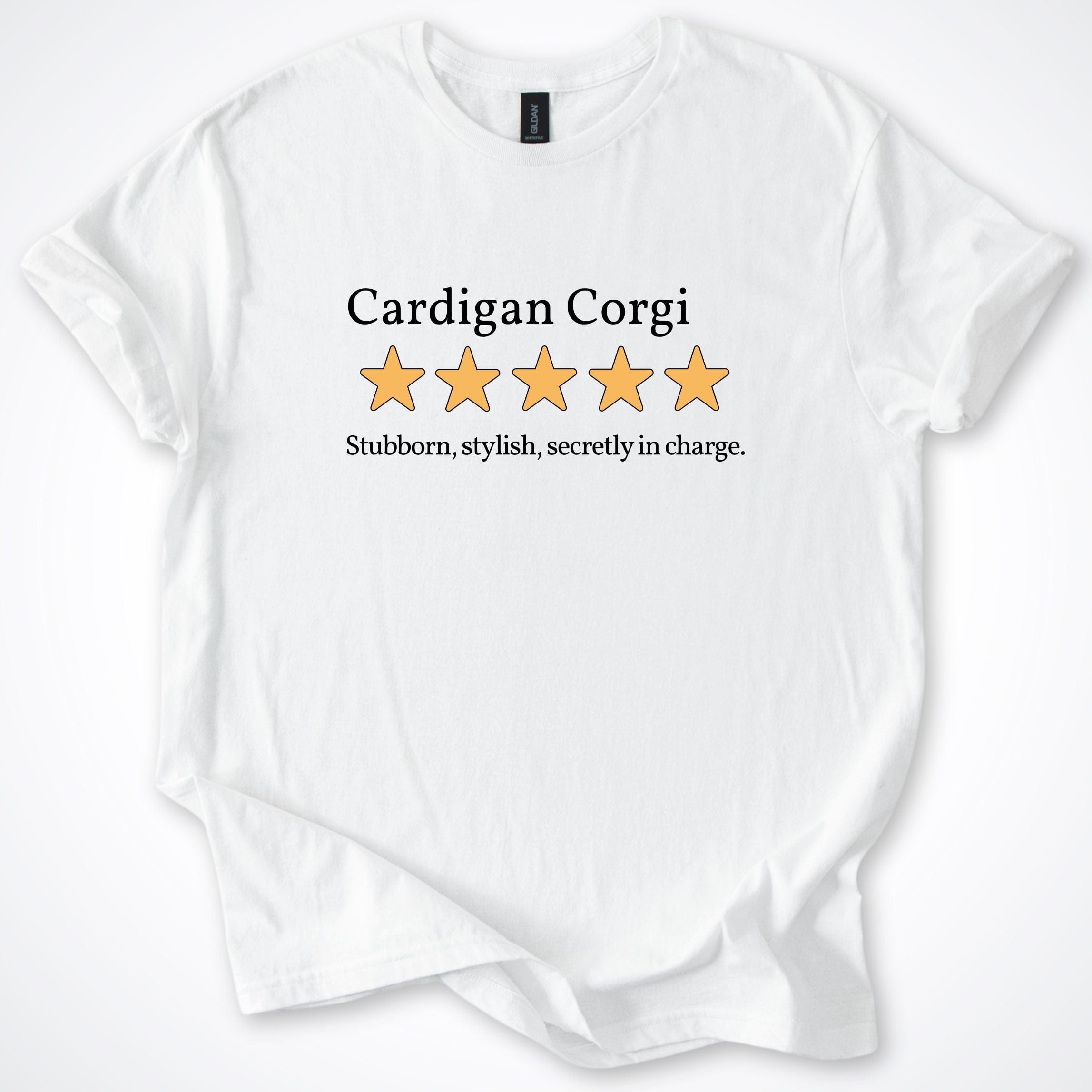T-Shirt White / S Cardigan Corgi 3.0 Five Star Review T-Shirt ReallyintoDogs