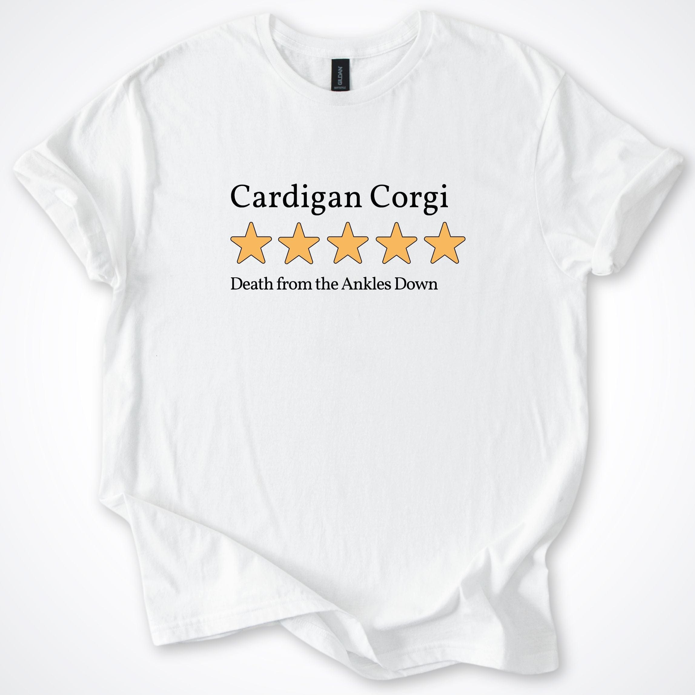T-Shirt White / S Cardigan Corgi 7.0 Five Star Review T-Shirt ReallyintoDogs