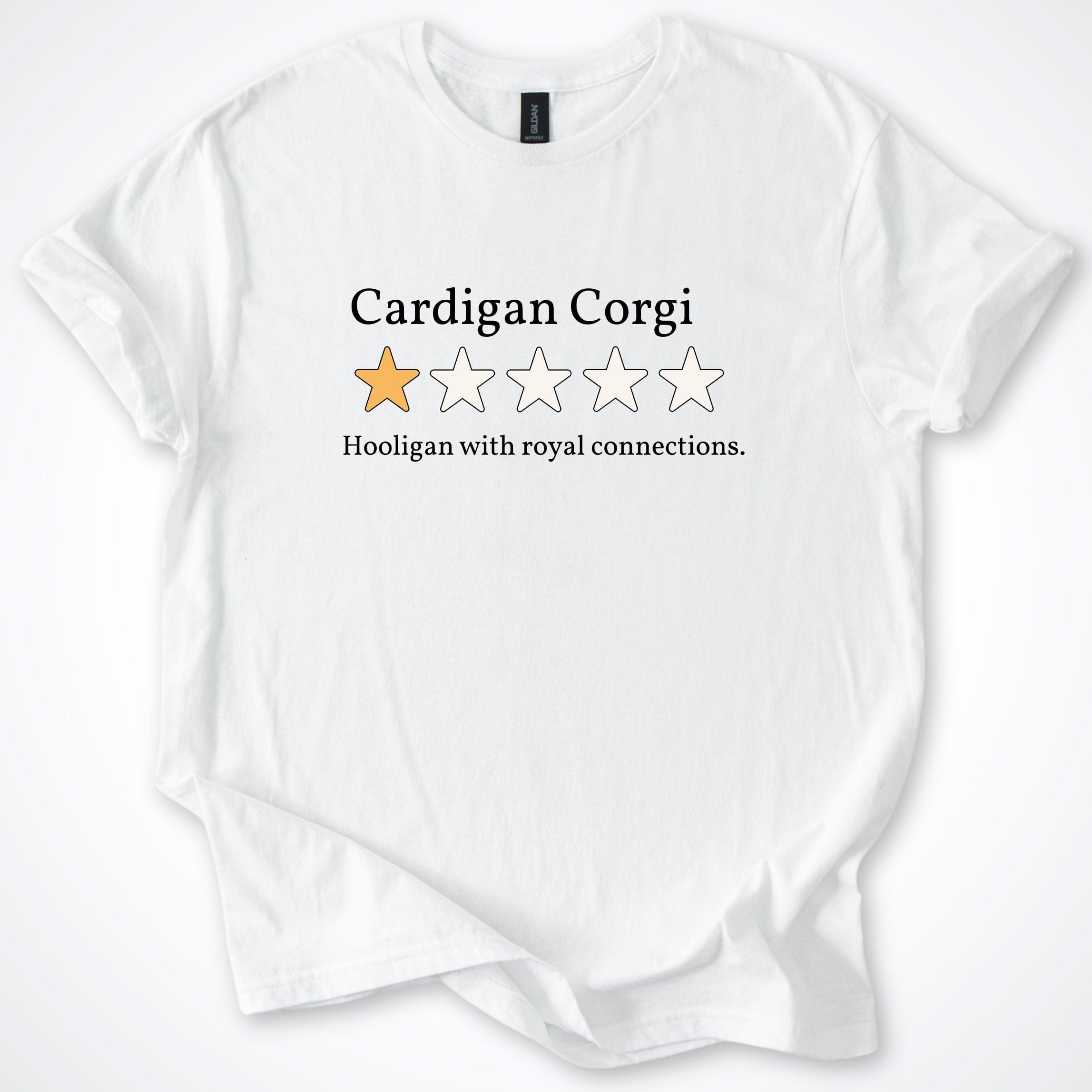 T-Shirt White / S Cardigan Corgi Hooligan One Star Review T-Shirt ReallyintoDogs